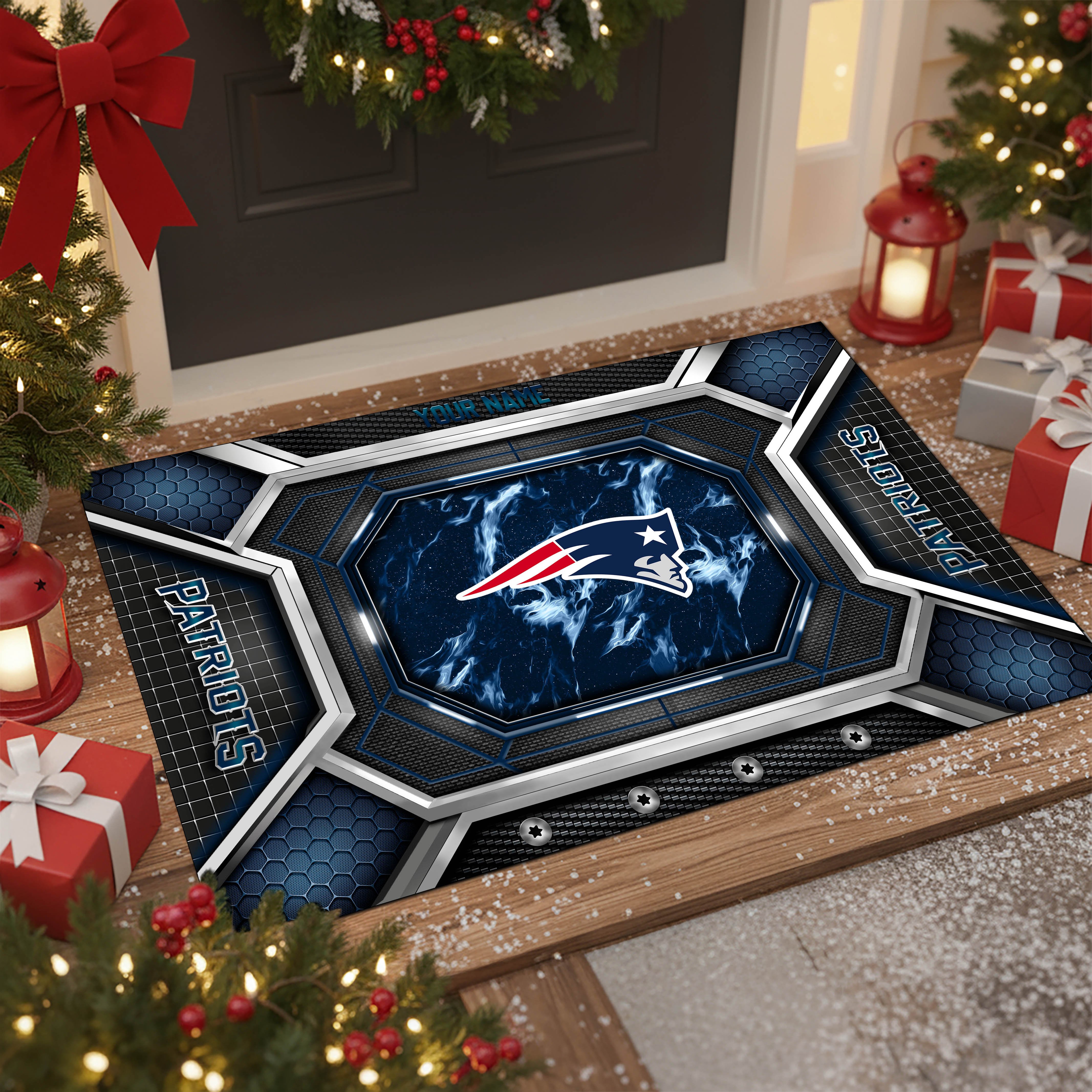 New England Patriots Doormat Custom Your Name, Sport Doormat, Sport Gifts EHIVM-08223245N