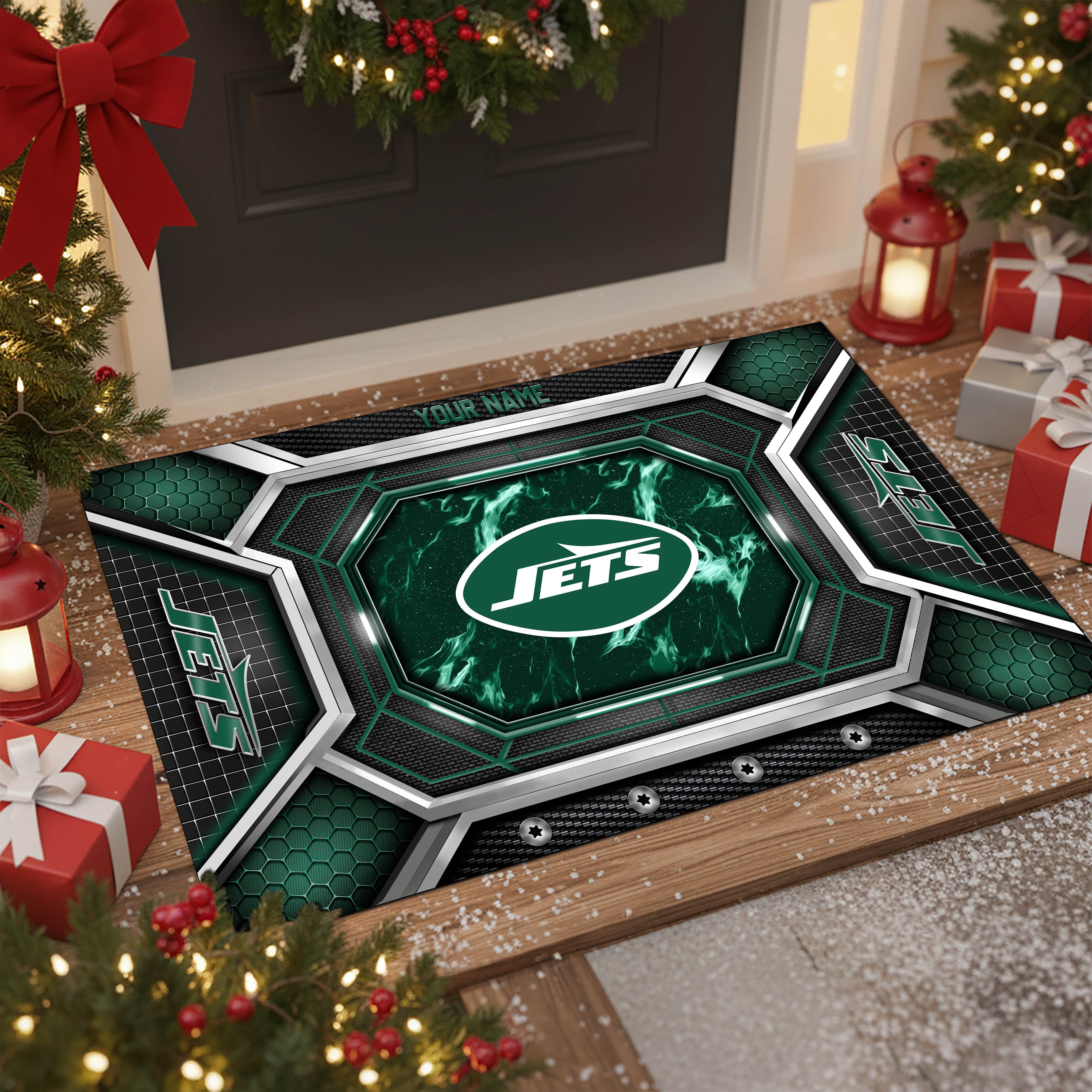 New York Jets Doormat Custom Your Name, Sport Doormat, Sport Gifts EHIVM-08223245N