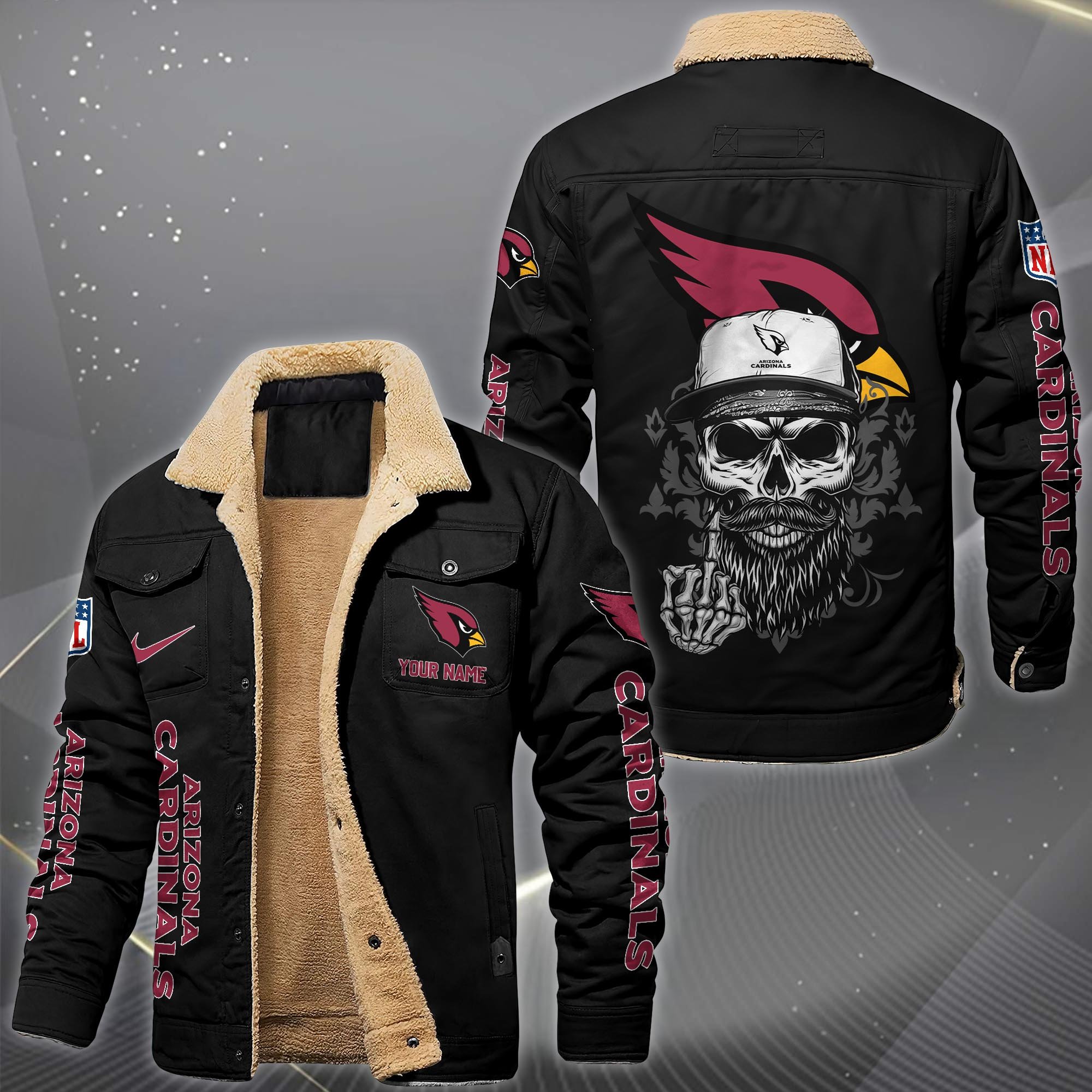 Arizona Cardinals Fleece Lined Cargo Jacket Custom Your Name 2026 Version, Sport Fleece Jacket EHIVM-10033852N