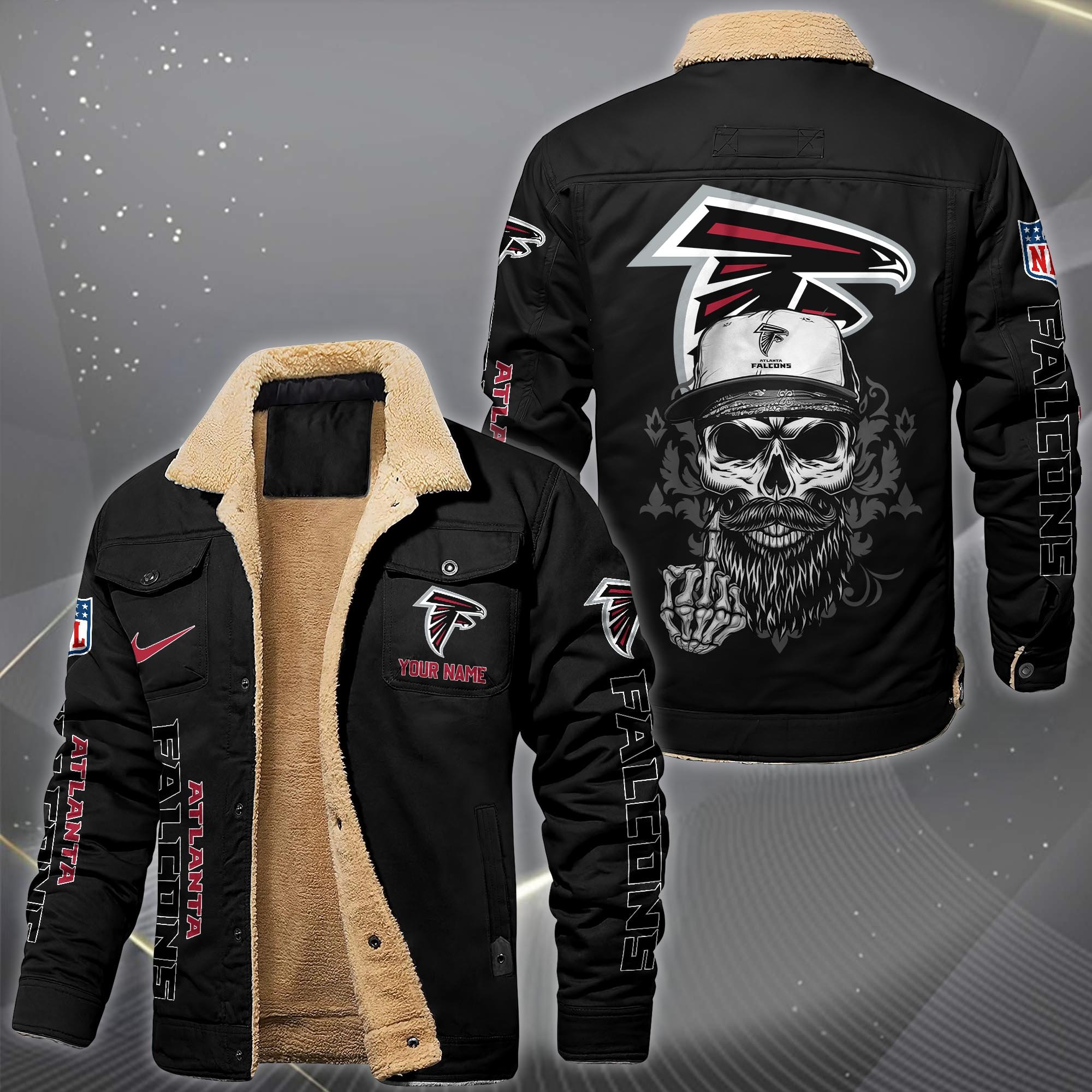 Atlanta Falcons Fleece Lined Cargo Jacket Custom Your Name 2026 Version, Sport Fleece Jacket EHIVM-10033852N