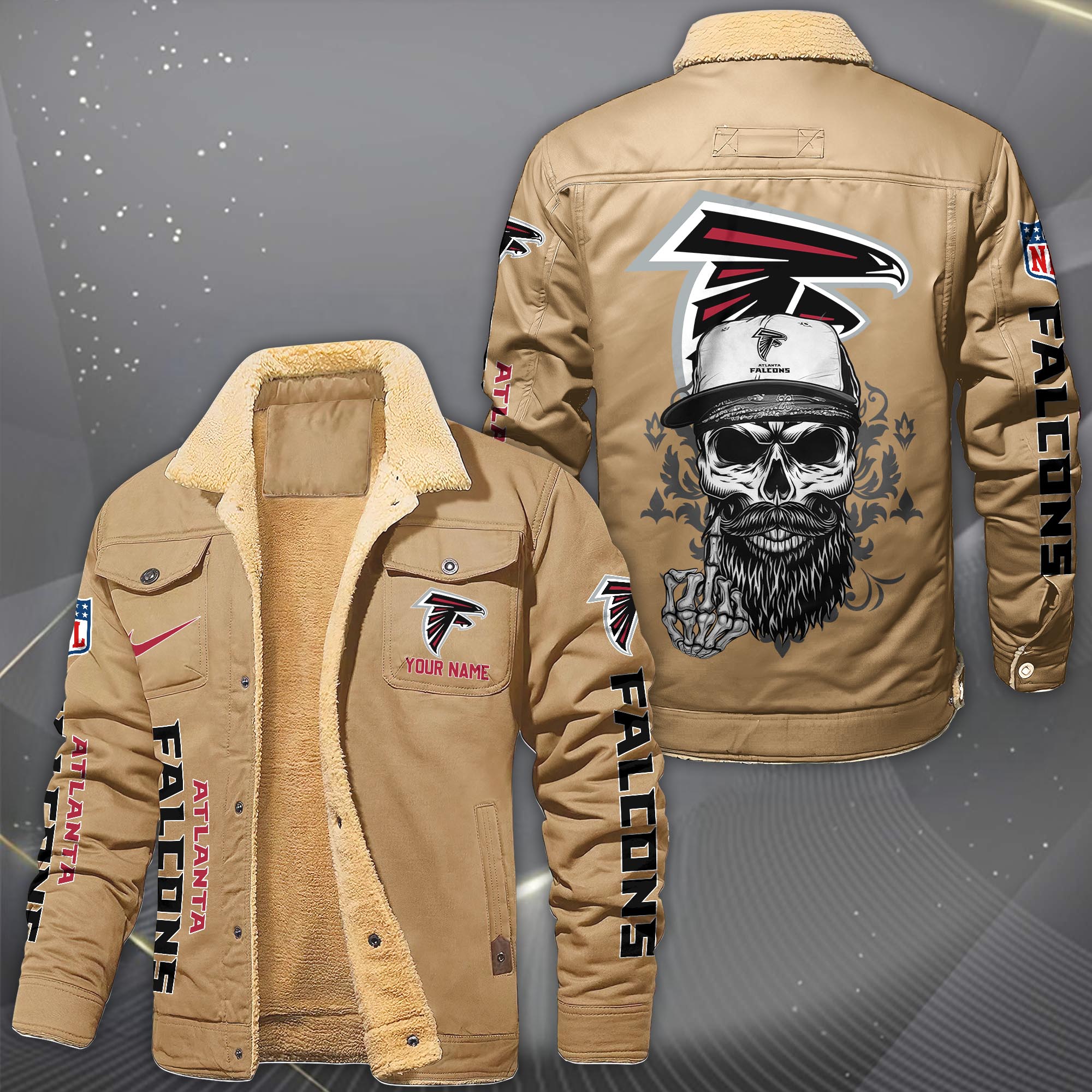 Alternative view of Atlanta Falcons Fleece Lined Cargo Jacket Custom Your Name 2026 Version, Sport Fleece Jacket EHIVM-10033852N
