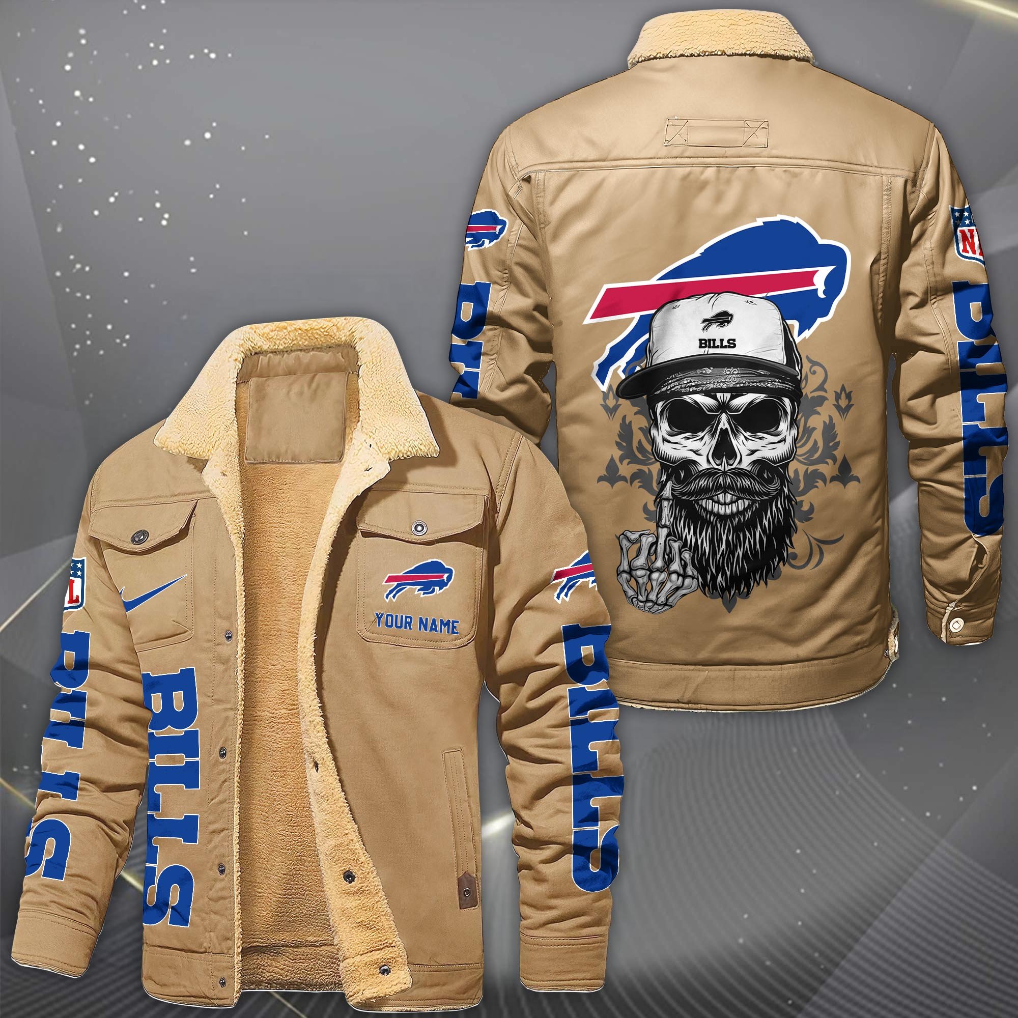 Alternative view of Buffalo Bills Fleece Lined Cargo Jacket Custom Your Name 2026 Version, Sport Fleece Jacket EHIVM-10033852N