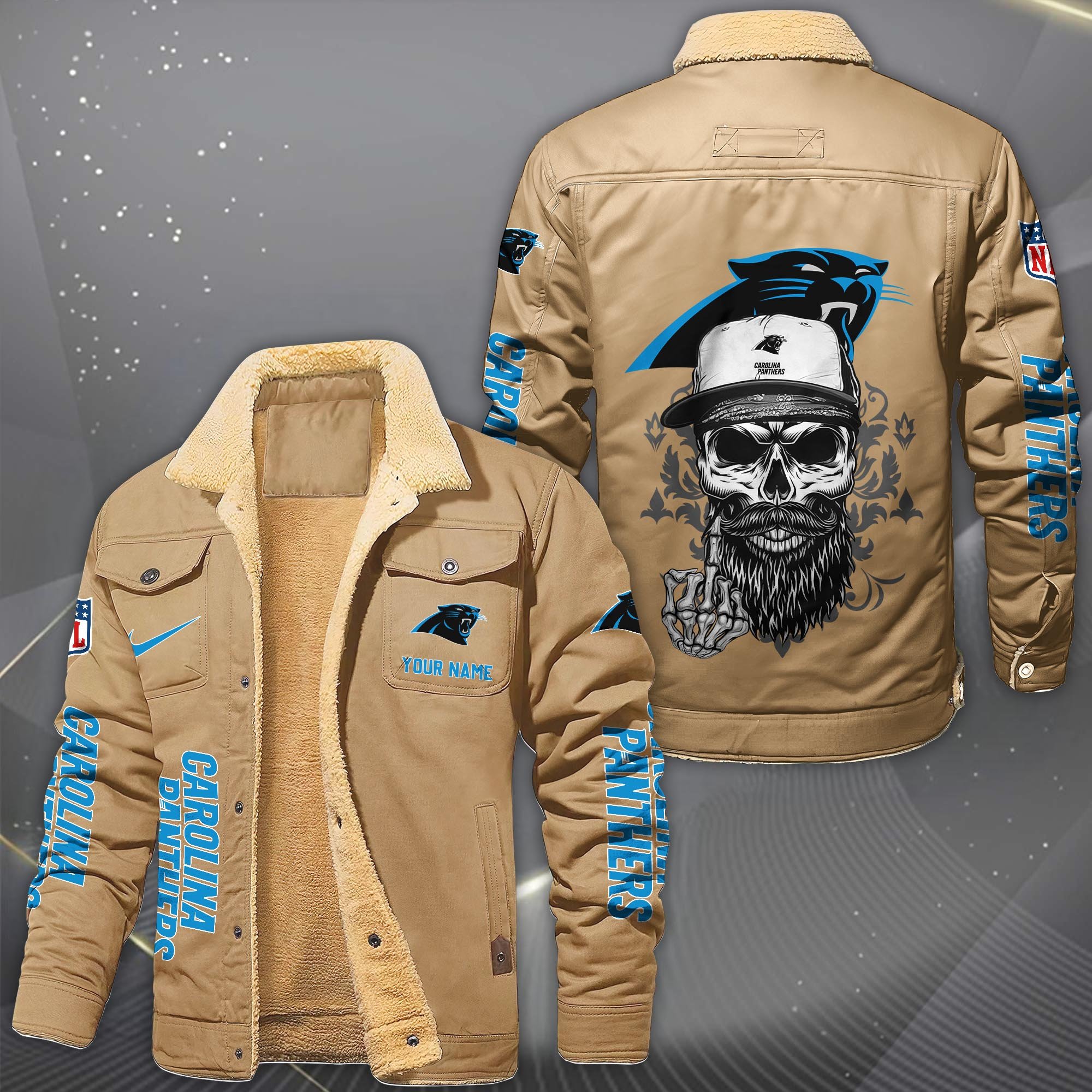 Alternative view of Carolina Panthers Fleece Lined Cargo Jacket Custom Your Name 2026 Version, Sport Fleece Jacket EHIVM-10033852N