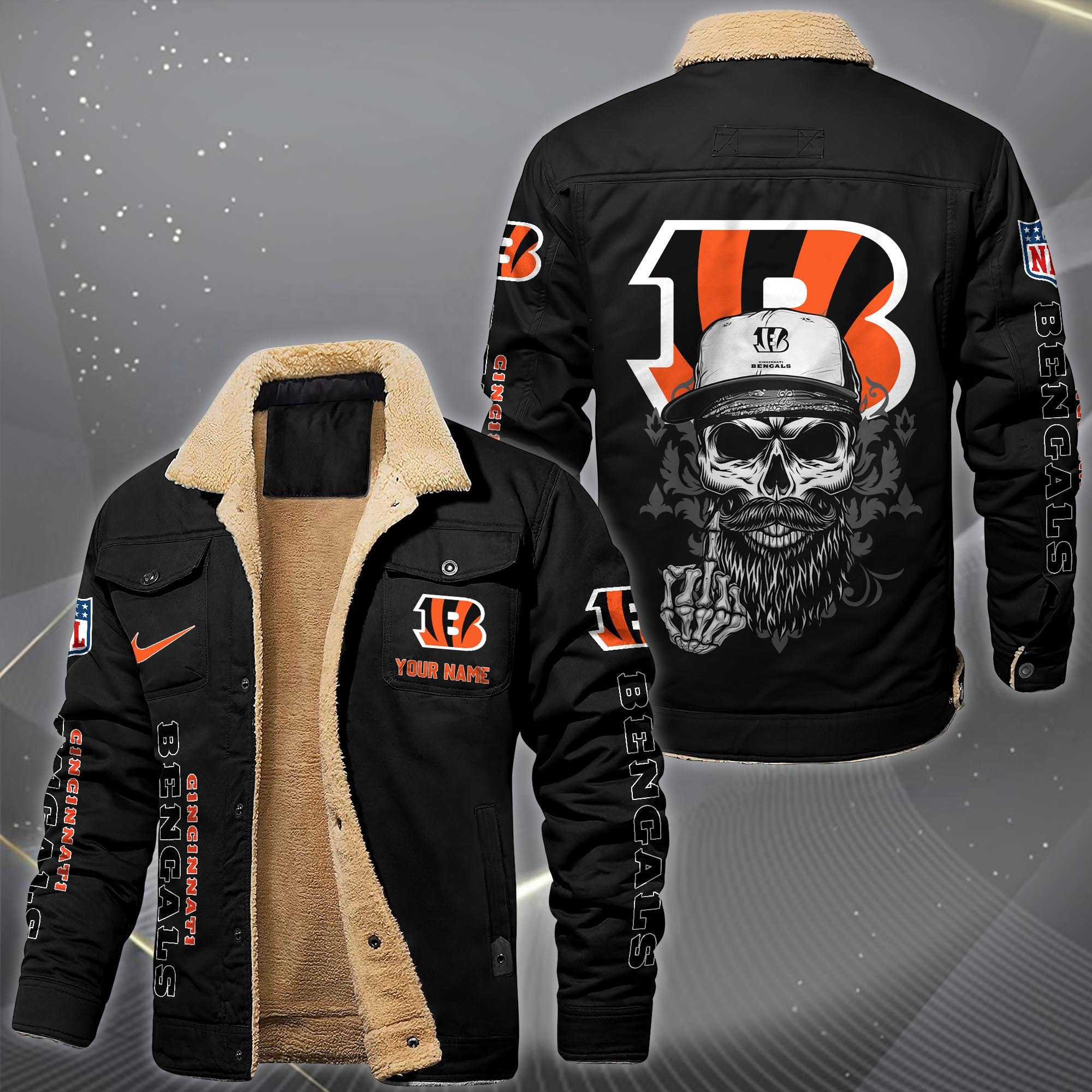 Cincinnati Bengals Fleece Lined Cargo Jacket Custom Your Name 2026 Version, Sport Fleece Jacket EHIVM-10033852N