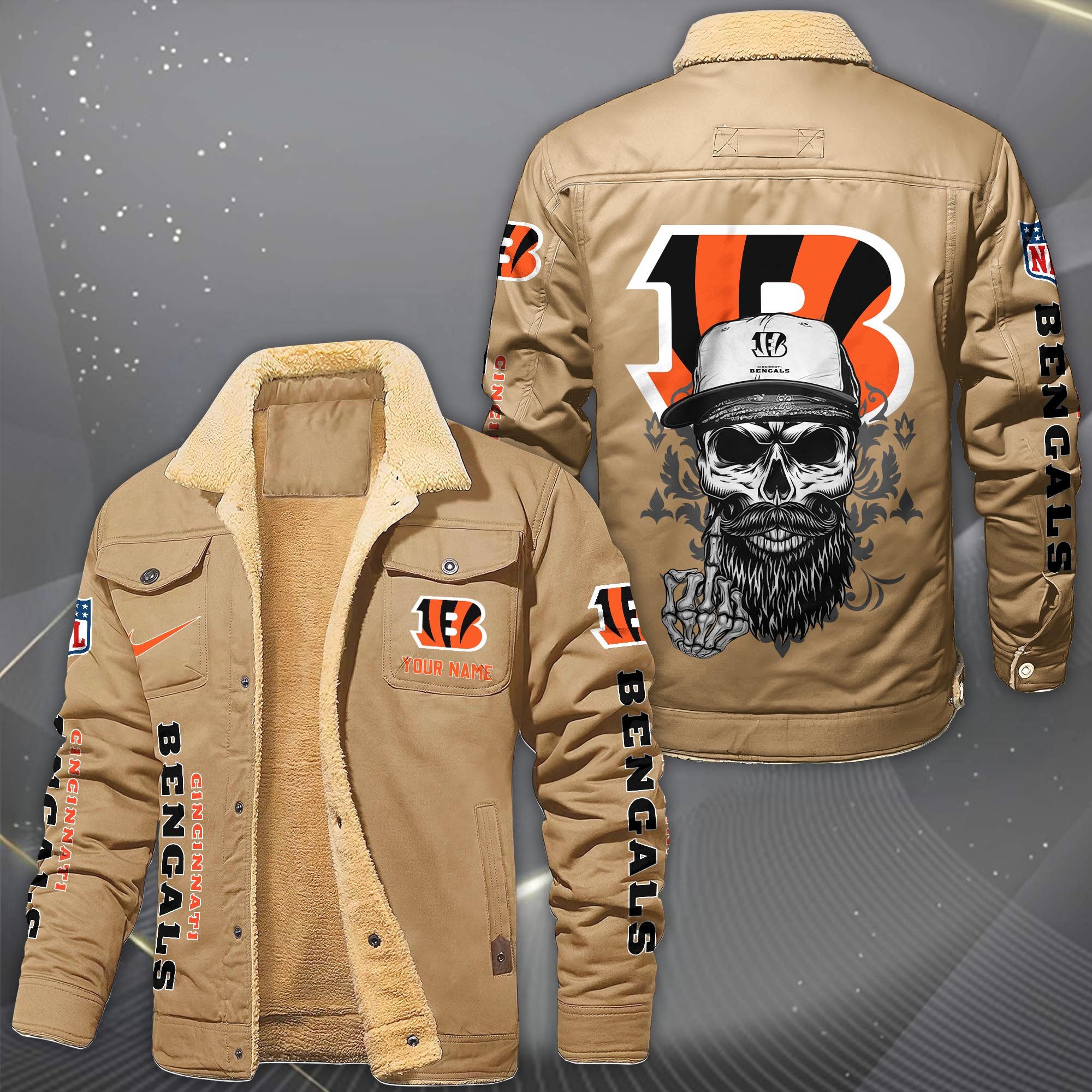 Alternative view of Cincinnati Bengals Fleece Lined Cargo Jacket Custom Your Name 2026 Version, Sport Fleece Jacket EHIVM-10033852N