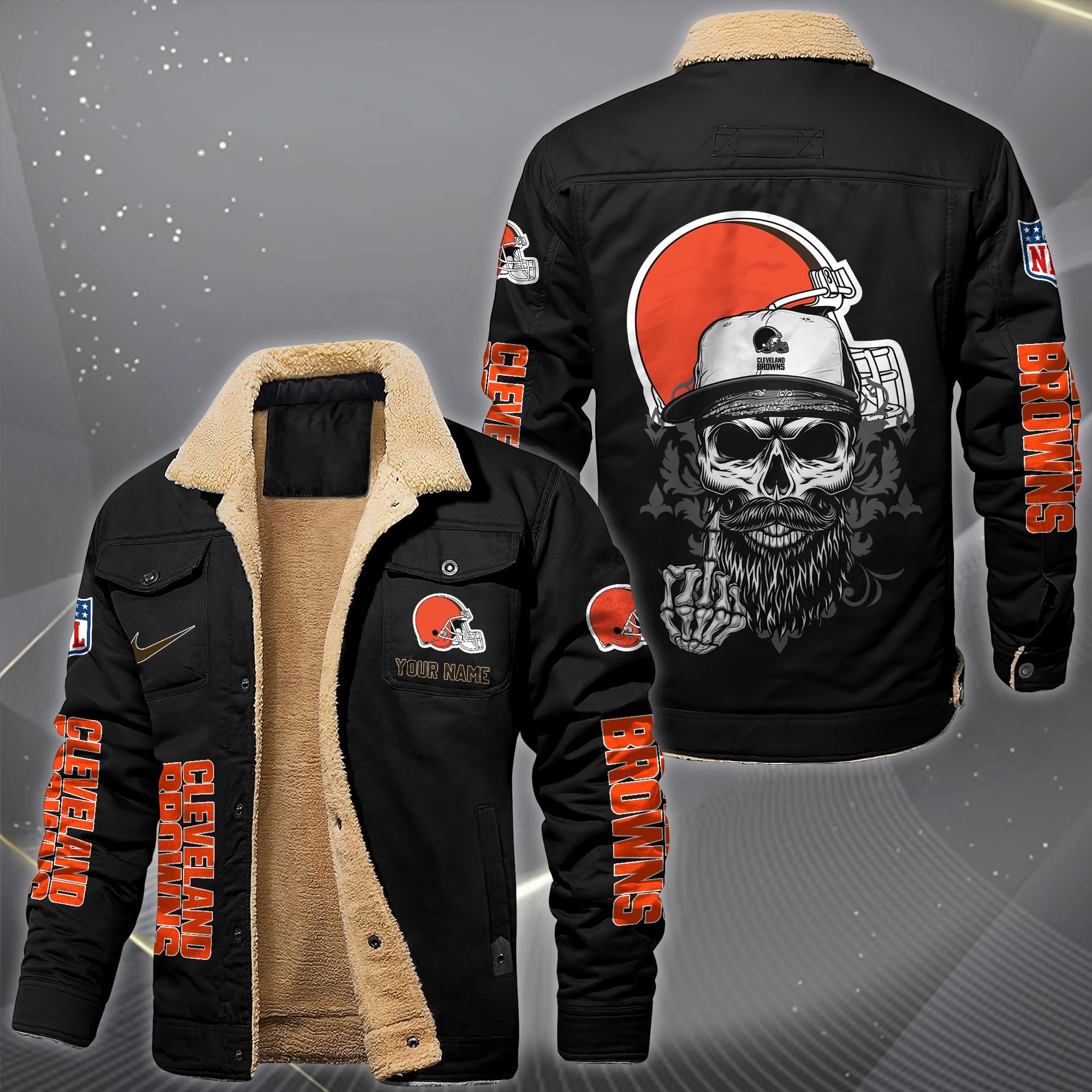 Cleveland Browns Fleece Lined Cargo Jacket Custom Your Name 2026 Version, Sport Fleece Jacket EHIVM-10033852N