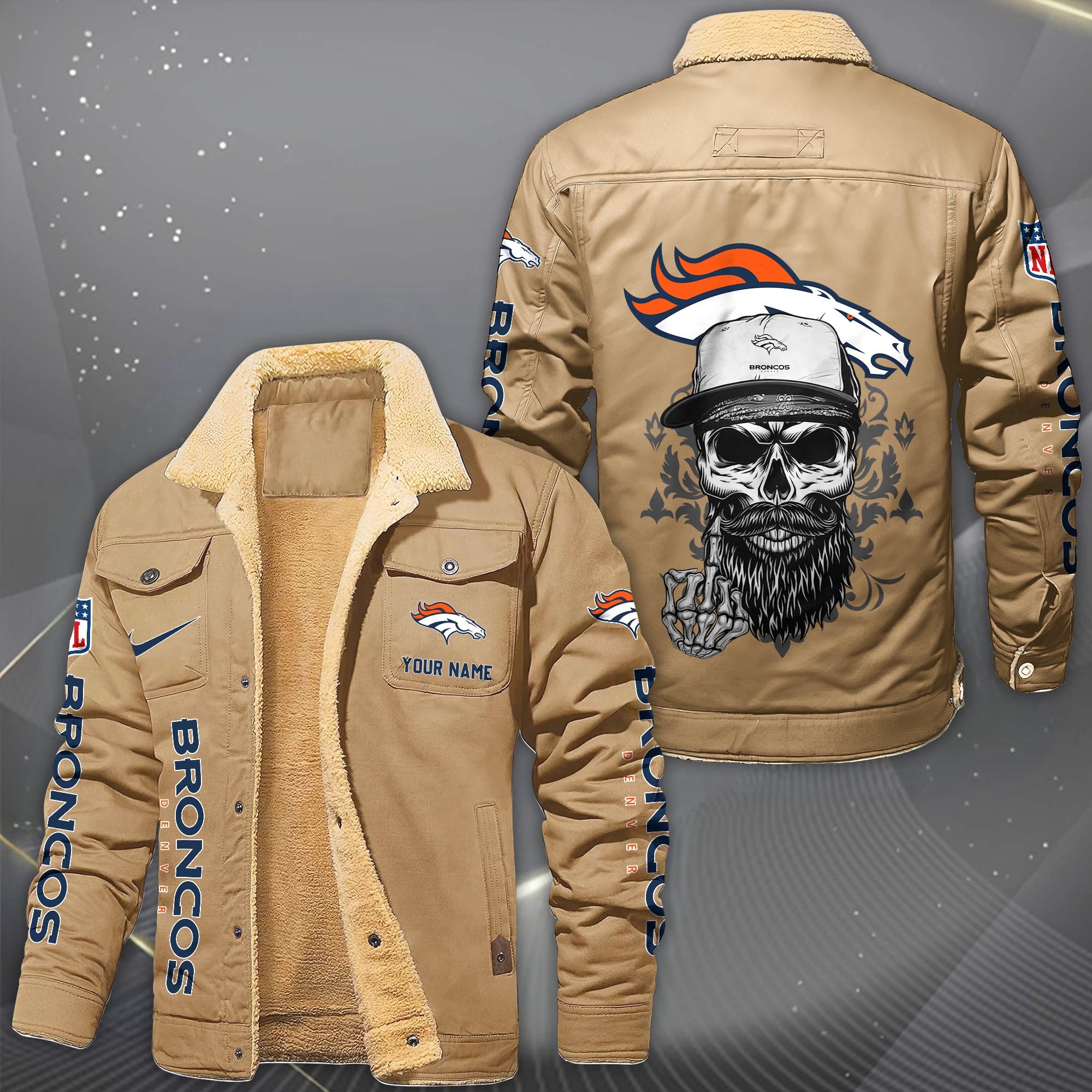 Alternative view of Denver Broncos Fleece Lined Cargo Jacket Custom Your Name 2026 Version, Sport Fleece Jacket EHIVM-10033852N