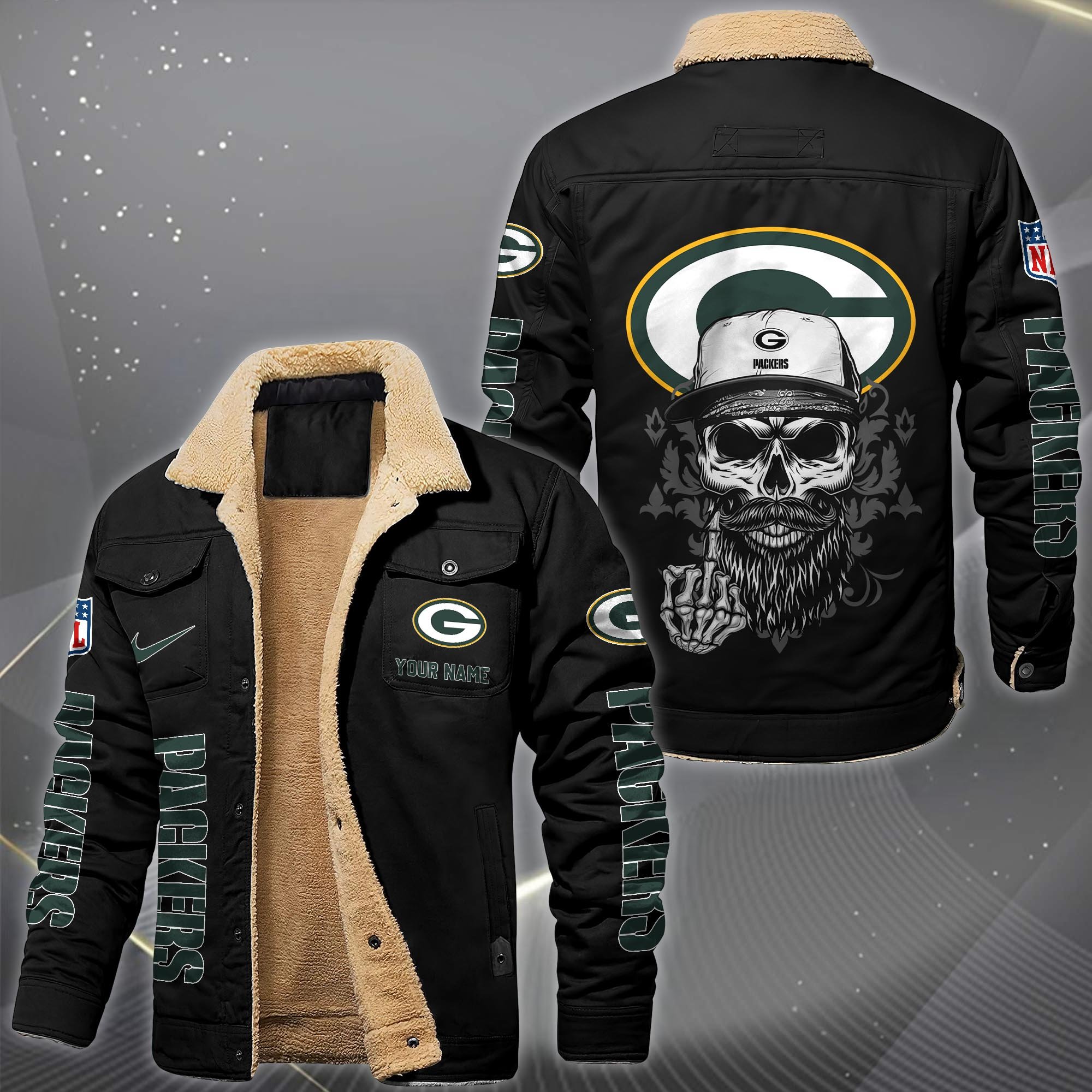 Green Bay Packers Fleece Lined Cargo Jacket Custom Your Name 2026 Version, Sport Fleece Jacket EHIVM-10033852N