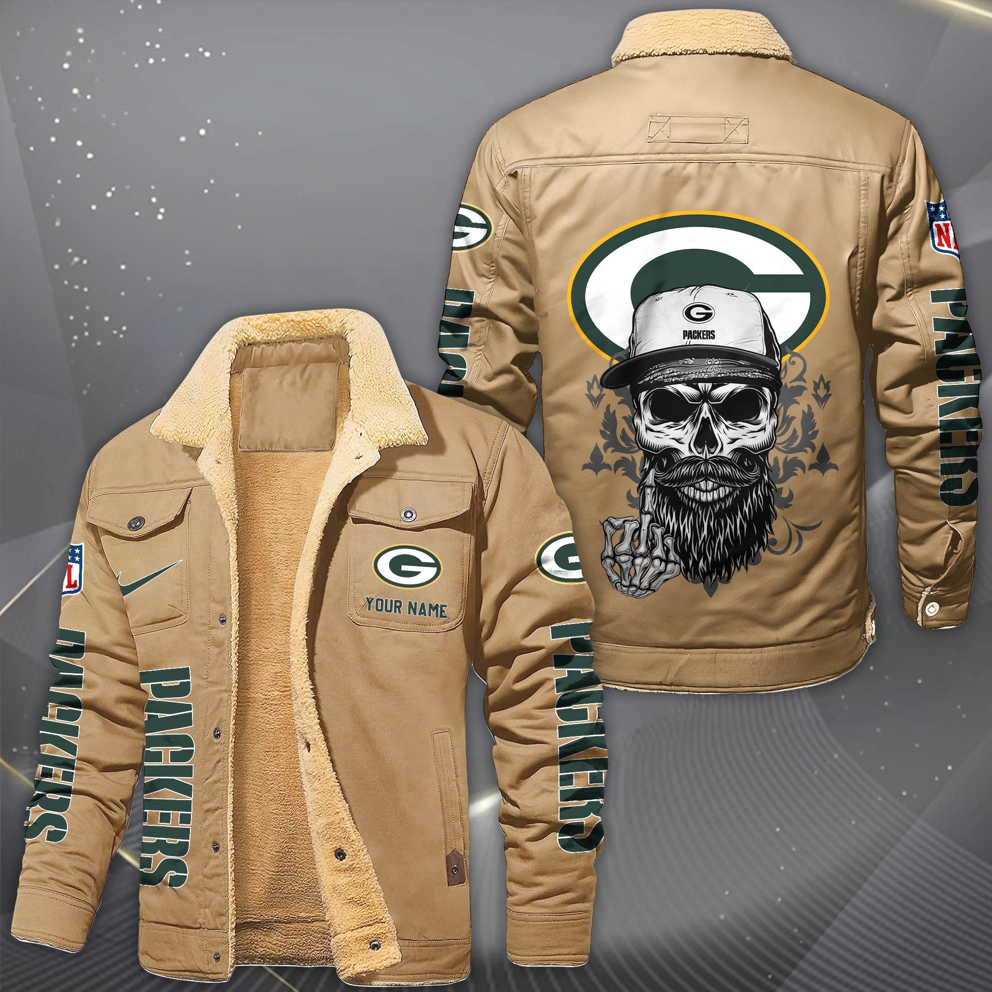 Alternative view of Green Bay Packers Fleece Lined Cargo Jacket Custom Your Name 2026 Version, Sport Fleece Jacket EHIVM-10033852N