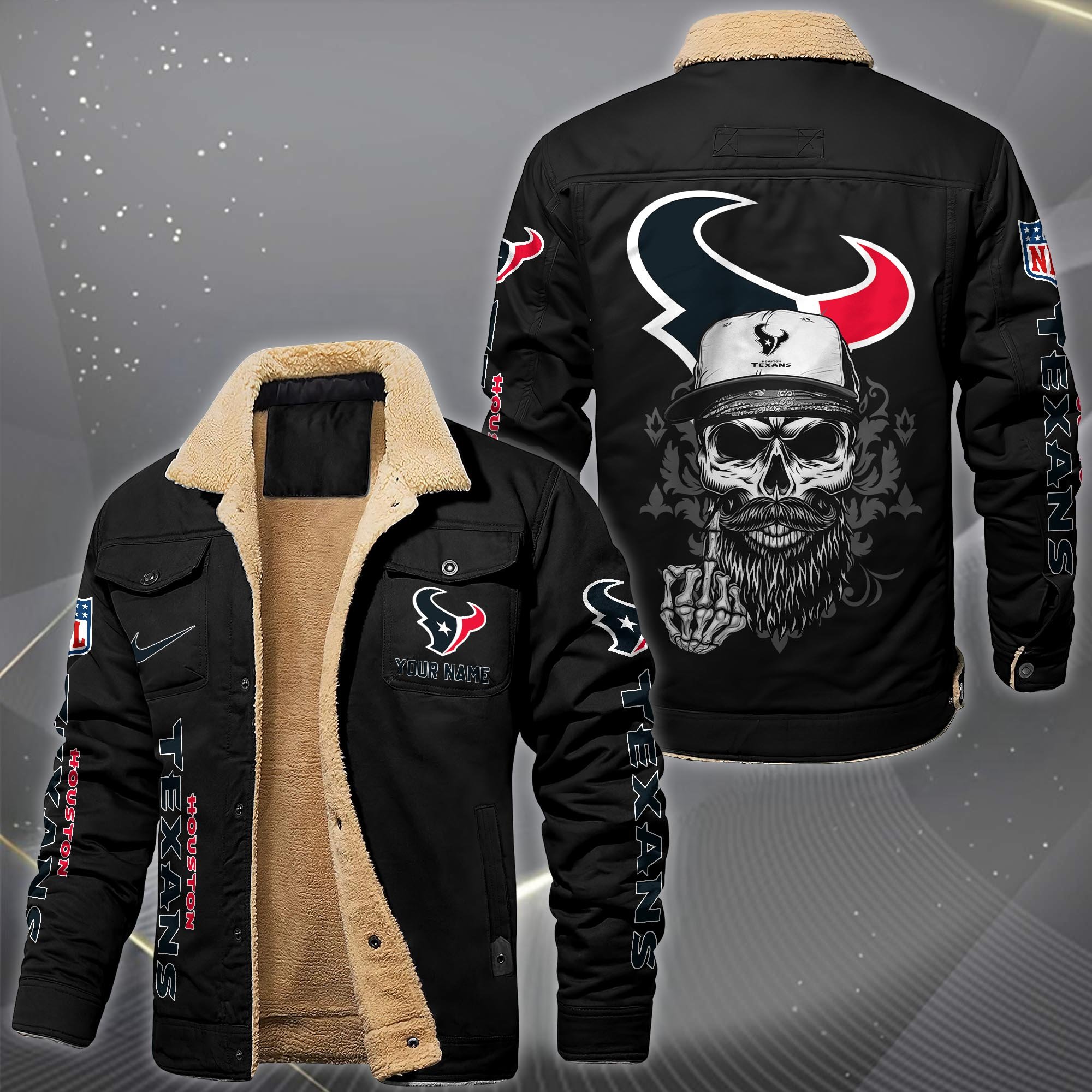 Houston Texans Fleece Lined Cargo Jacket Custom Your Name 2026 Version, Sport Fleece Jacket EHIVM-10033852N