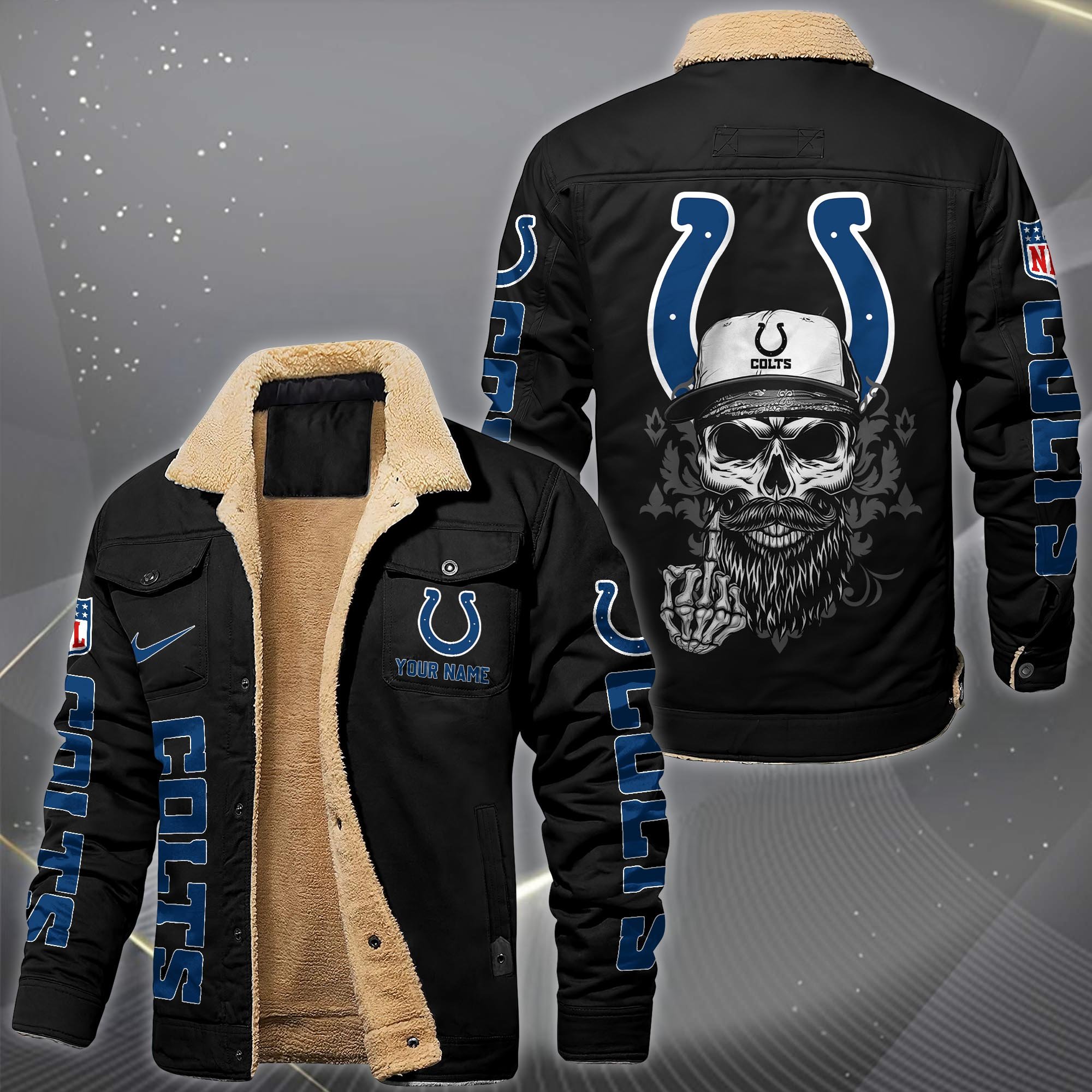 Indianapolis Colts Fleece Lined Cargo Jacket Custom Your Name 2026 Version, Sport Fleece Jacket EHIVM-10033852N