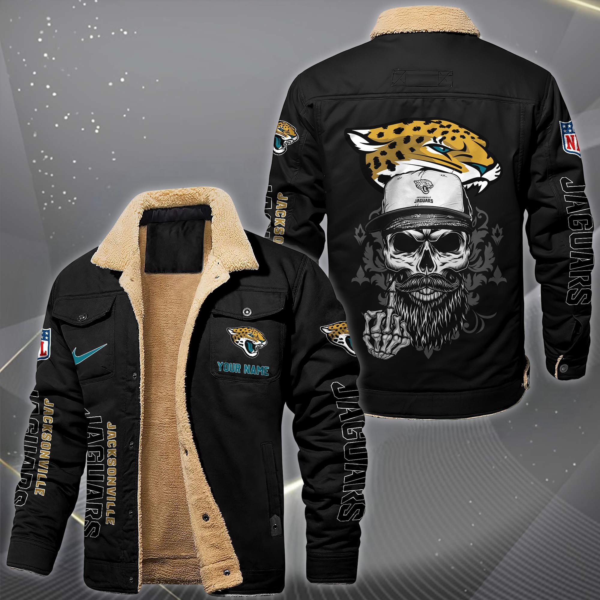 Jacksonville Jaguars Fleece Lined Cargo Jacket Custom Your Name 2026 Version, Sport Fleece Jacket EHIVM-10033852N