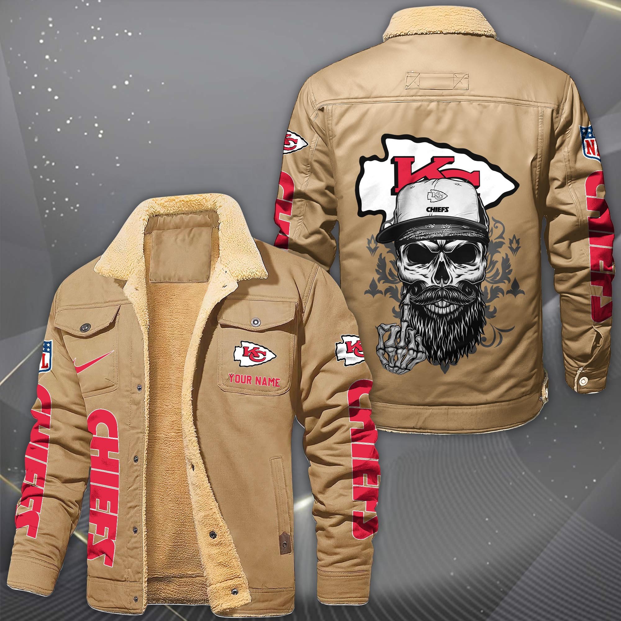 Alternative view of Kansas City Chiefs Fleece Lined Cargo Jacket Custom Your Name 2026 Version, Sport Fleece Jacket EHIVM-10033852N
