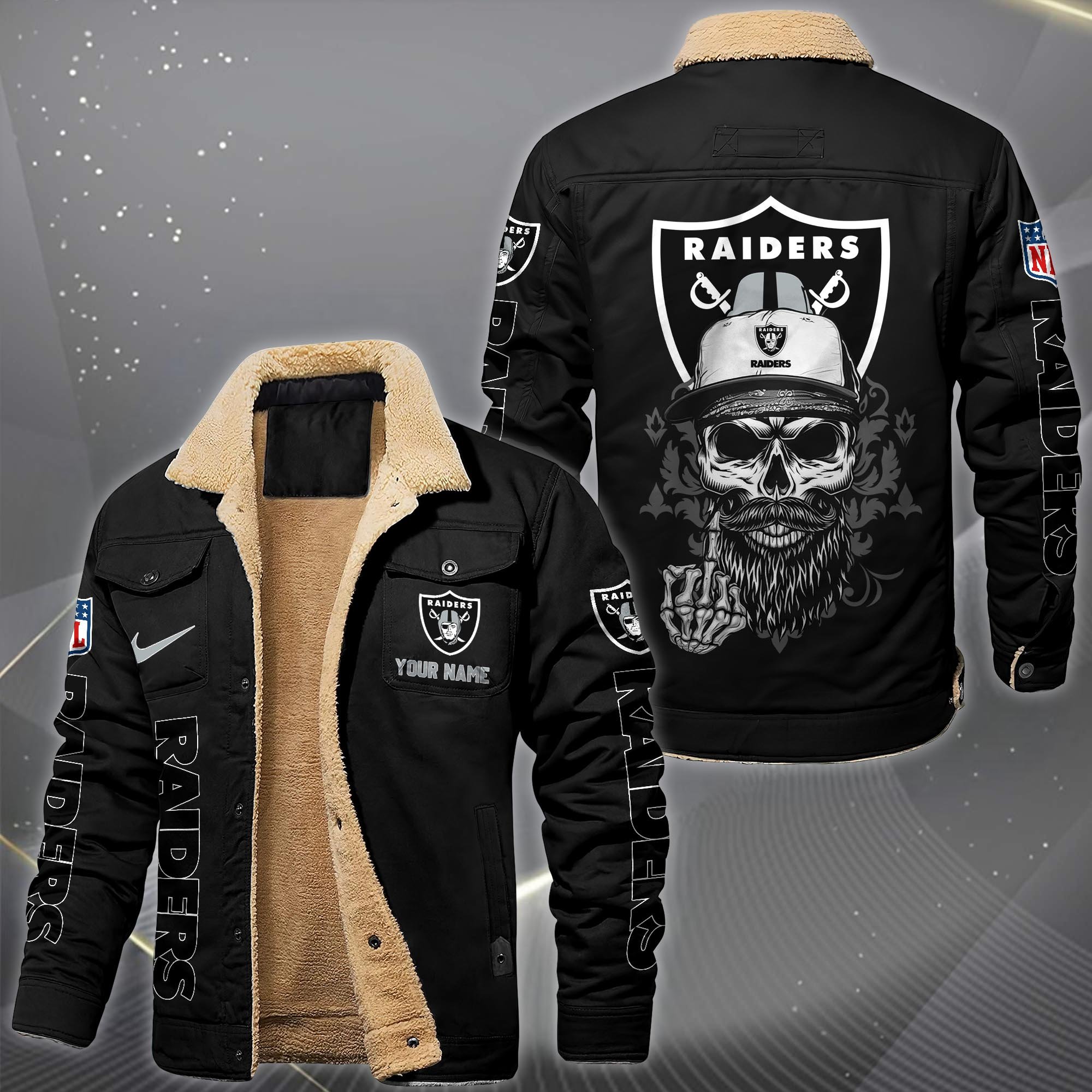 Las Vegas Raiders Fleece Lined Cargo Jacket Custom Your Name 2026 Version, Sport Fleece Jacket EHIVM-10033852N