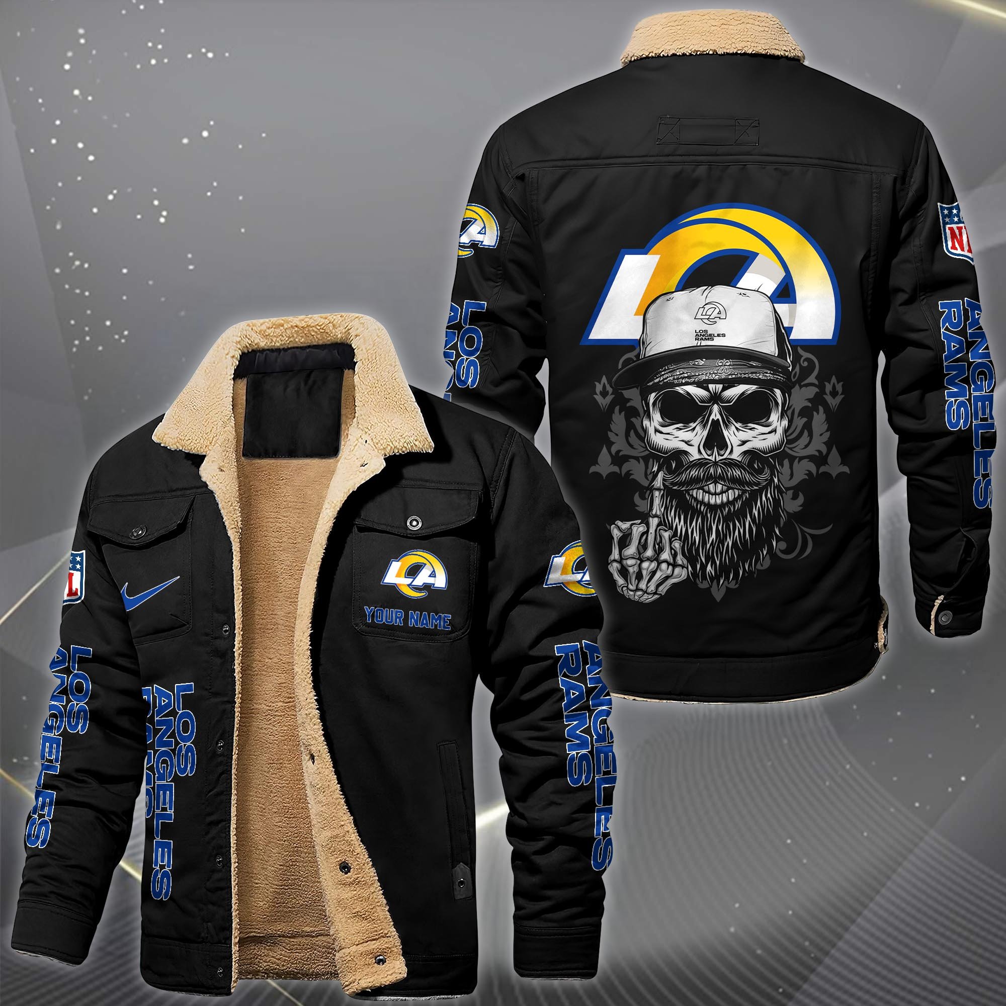 Los Angeles Rams Fleece Lined Cargo Jacket Custom Your Name 2026 Version, Sport Fleece Jacket EHIVM-10033852N
