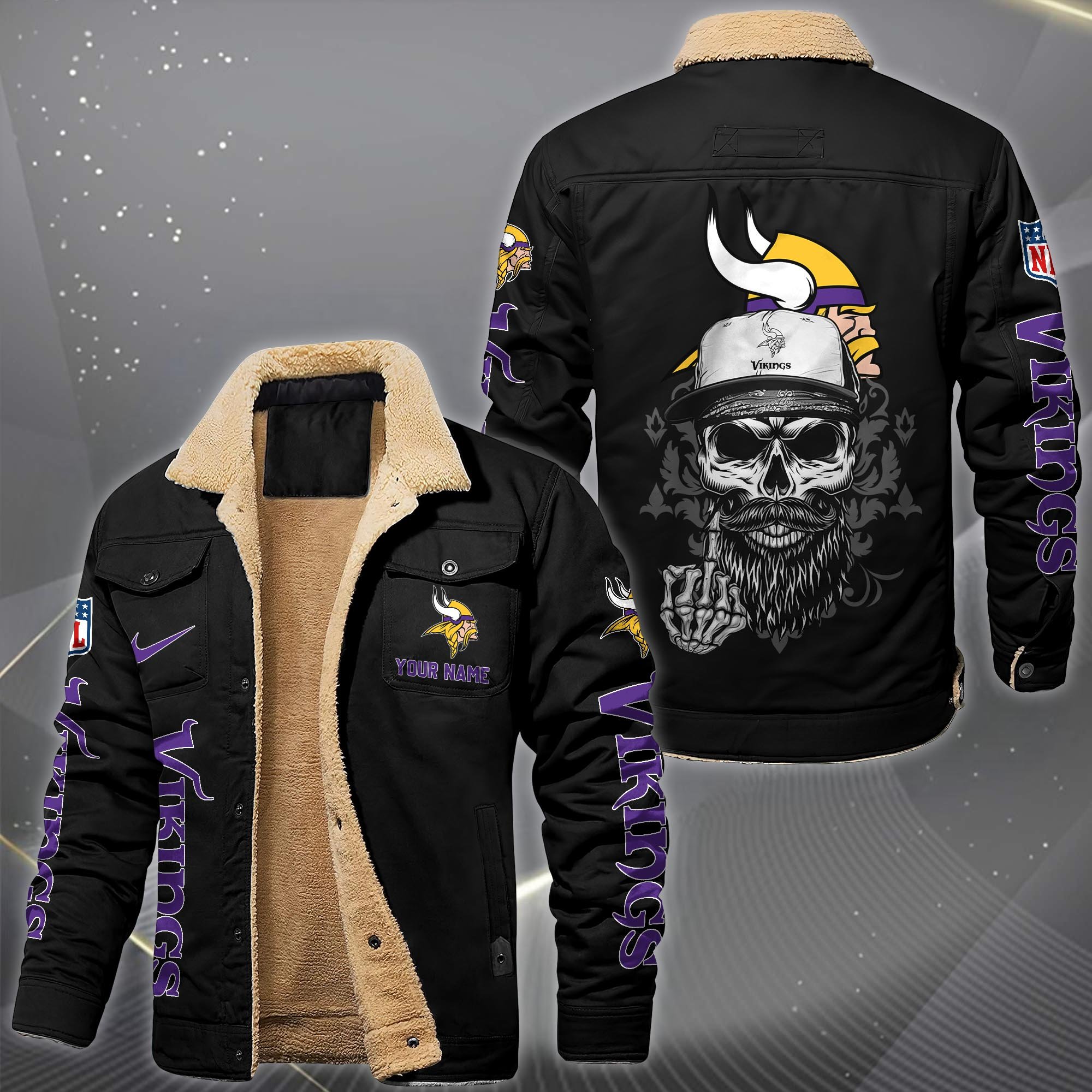 Minnesota Vikings Fleece Lined Cargo Jacket Custom Your Name 2026 Version, Sport Fleece Jacket EHIVM-10033852N