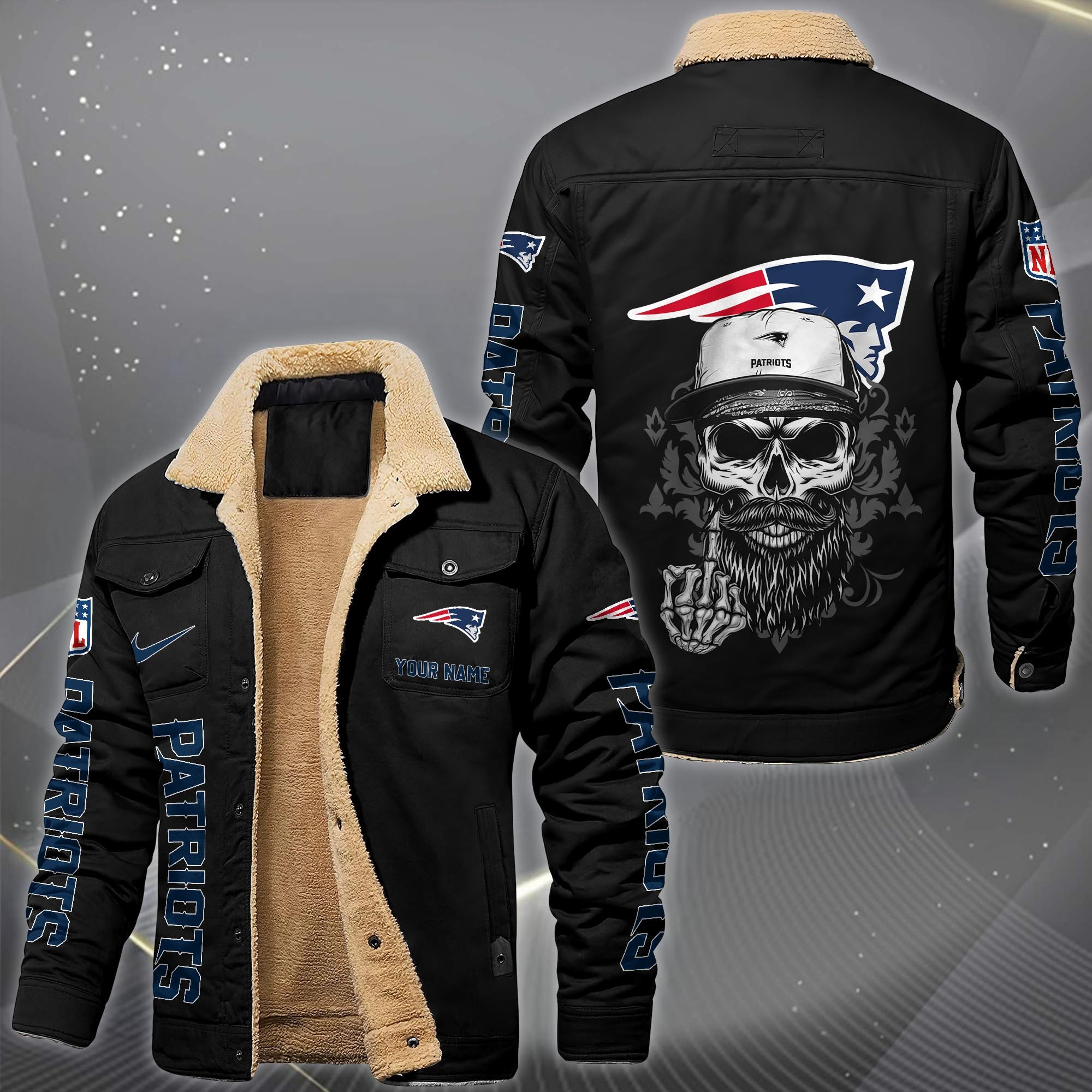 New England Patriots Fleece Lined Cargo Jacket Custom Your Name 2026 Version, Sport Fleece Jacket EHIVM-10033852N