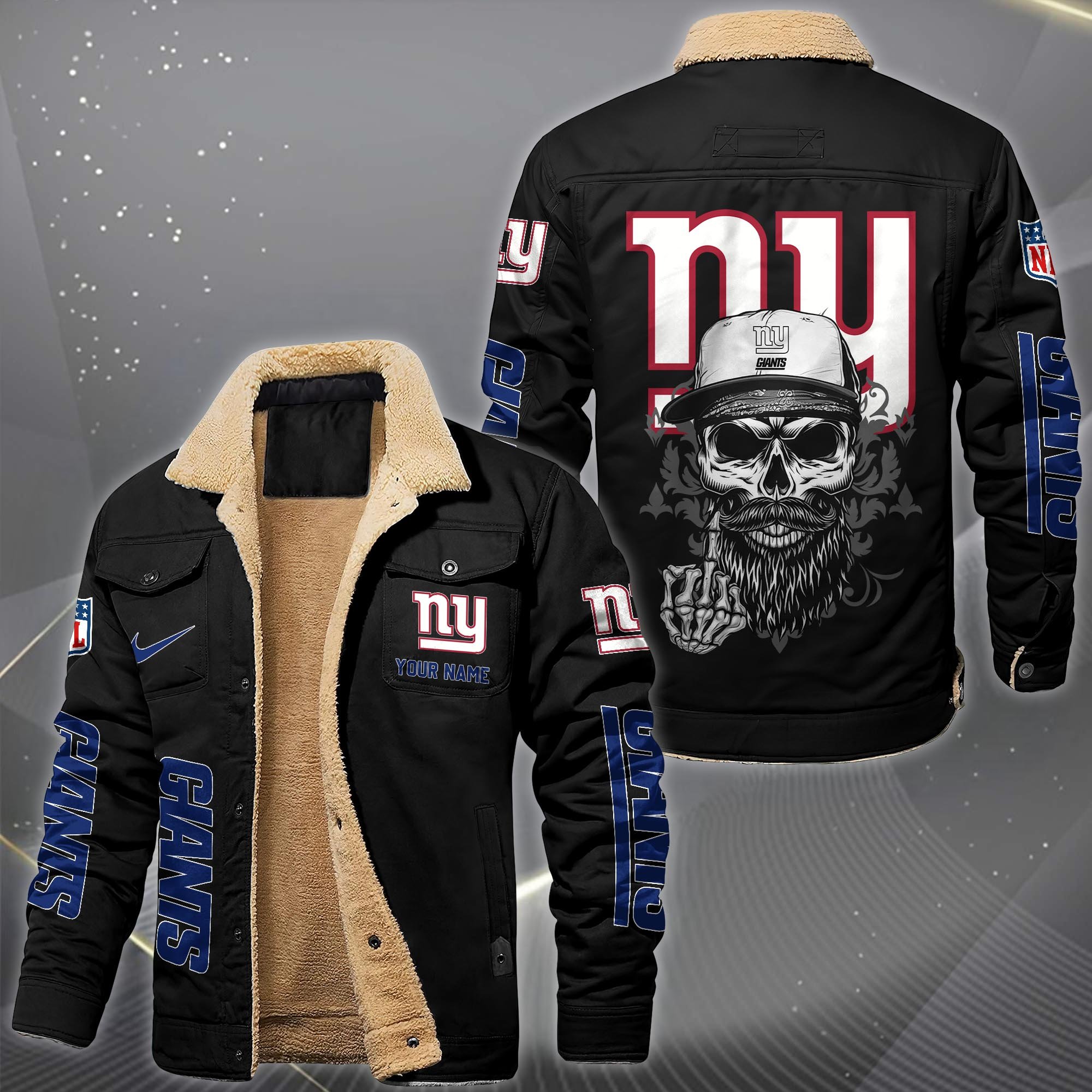 New York Giants Fleece Lined Cargo Jacket Custom Your Name 2026 Version, Sport Fleece Jacket EHIVM-10033852N