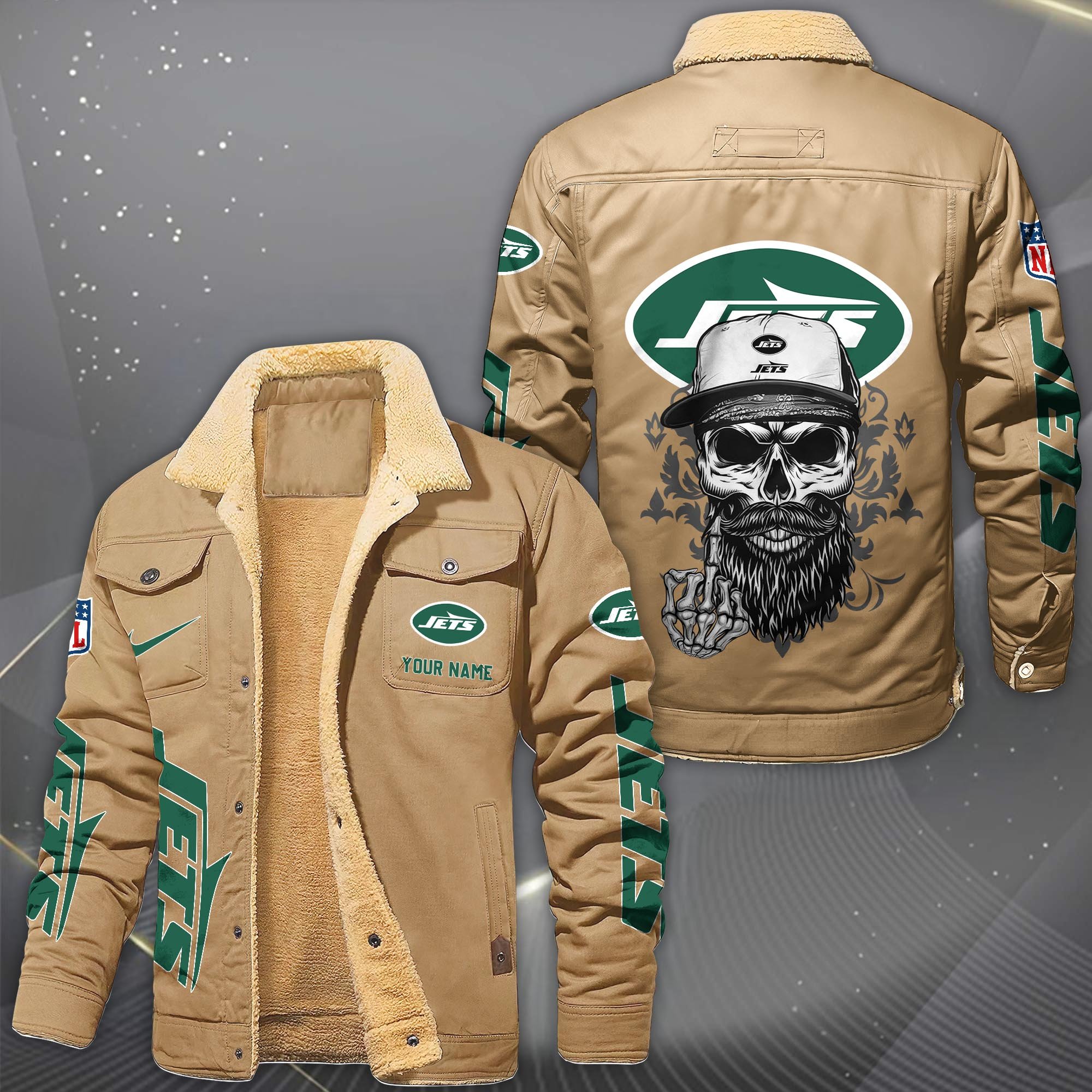 Alternative view of New York Jets Fleece Lined Cargo Jacket Custom Your Name 2026 Version, Sport Fleece Jacket EHIVM-10033852N
