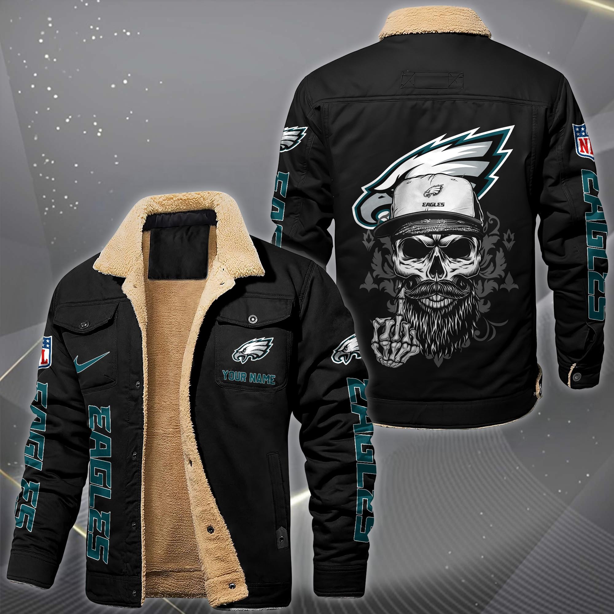 Philadelphia Eagles Fleece Lined Cargo Jacket Custom Your Name 2026 Version, Sport Fleece Jacket EHIVM-10033852N