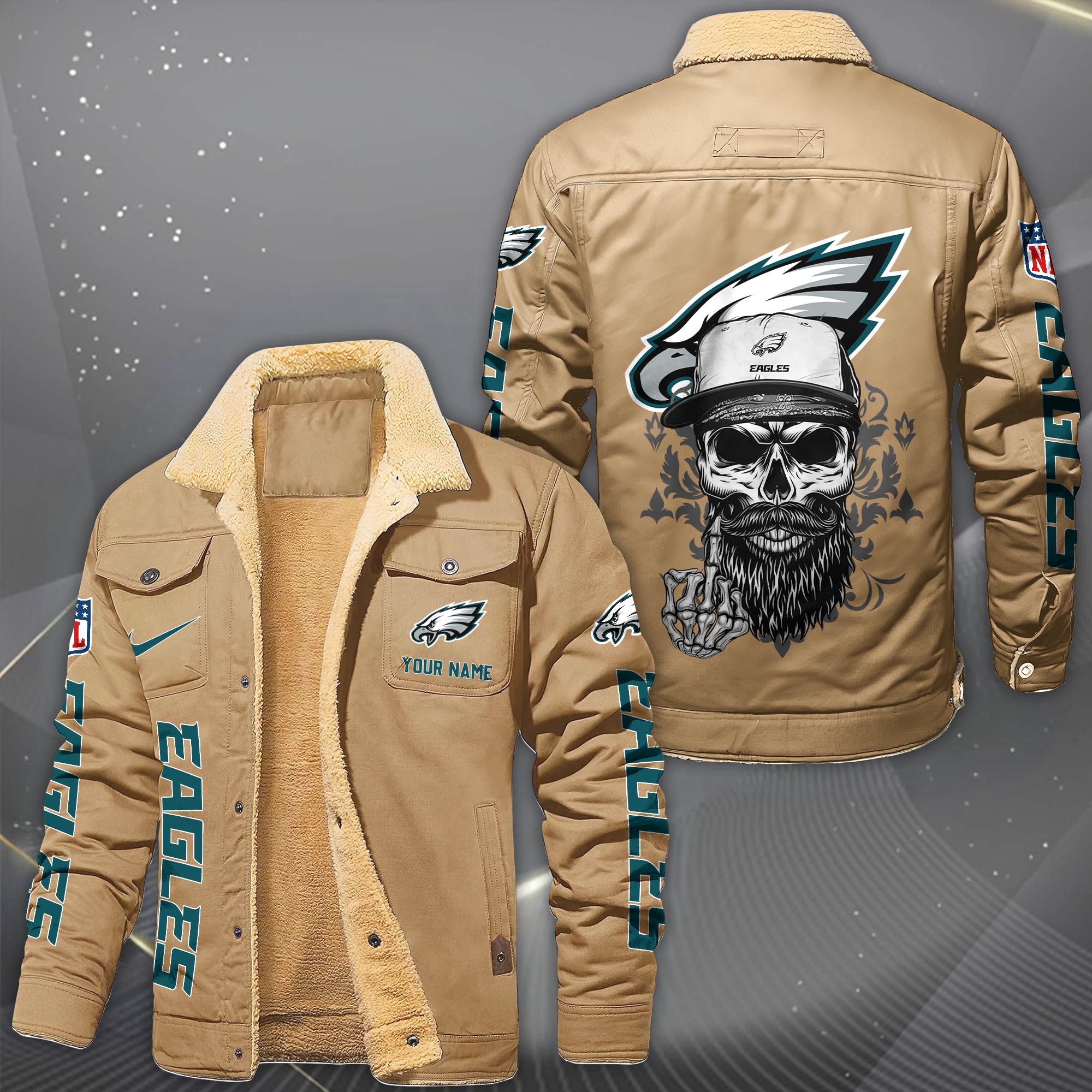 Alternative view of Philadelphia Eagles Fleece Lined Cargo Jacket Custom Your Name 2026 Version, Sport Fleece Jacket EHIVM-10033852N