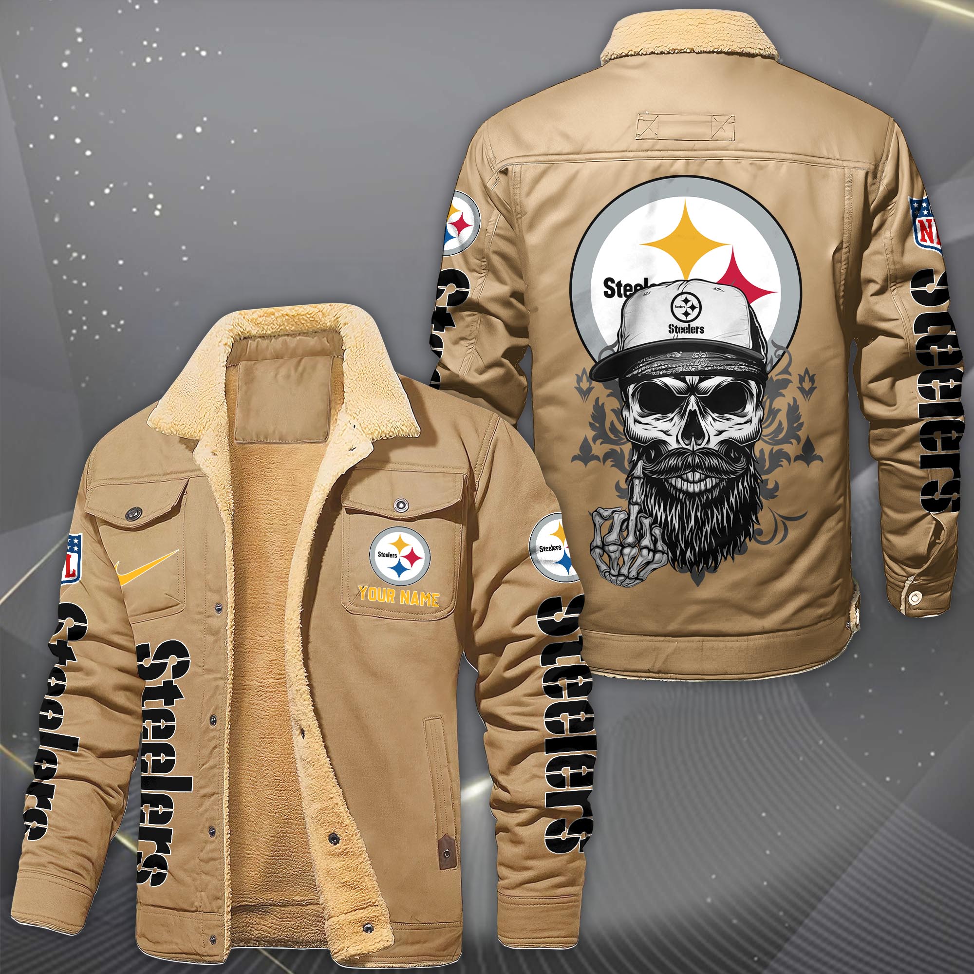 Alternative view of Pittsburgh Steelers Fleece Lined Cargo Jacket Custom Your Name 2026 Version, Sport Fleece Jacket EHIVM-10033852N