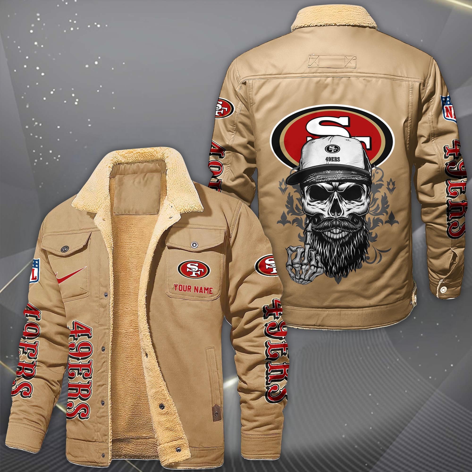 Alternative view of San Francisco 49ers Fleece Lined Cargo Jacket Custom Your Name 2026 Version, Sport Fleece Jacket EHIVM-10033852N