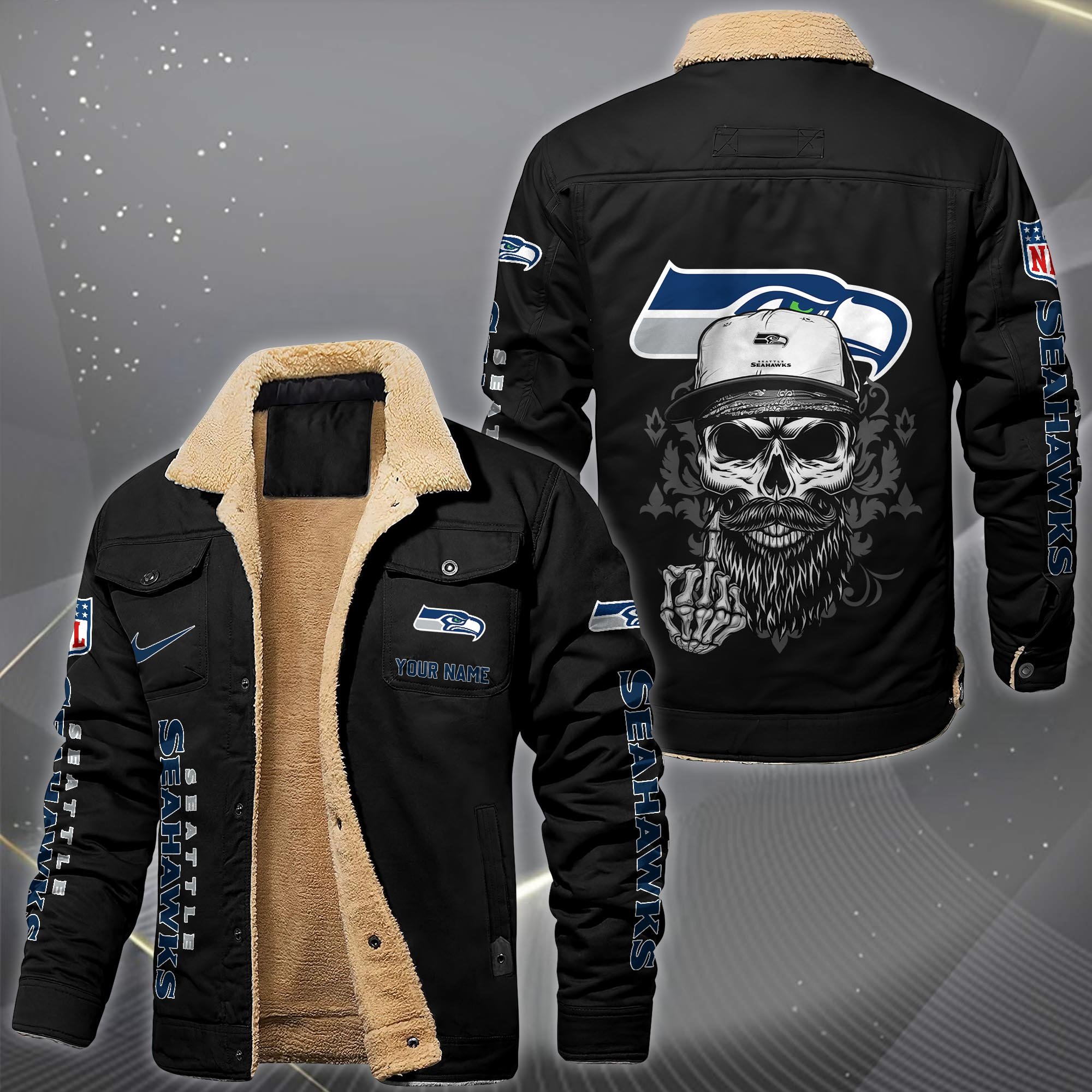 Seattle Seahawks Fleece Lined Cargo Jacket Custom Your Name 2026 Version, Sport Fleece Jacket EHIVM-10033852N