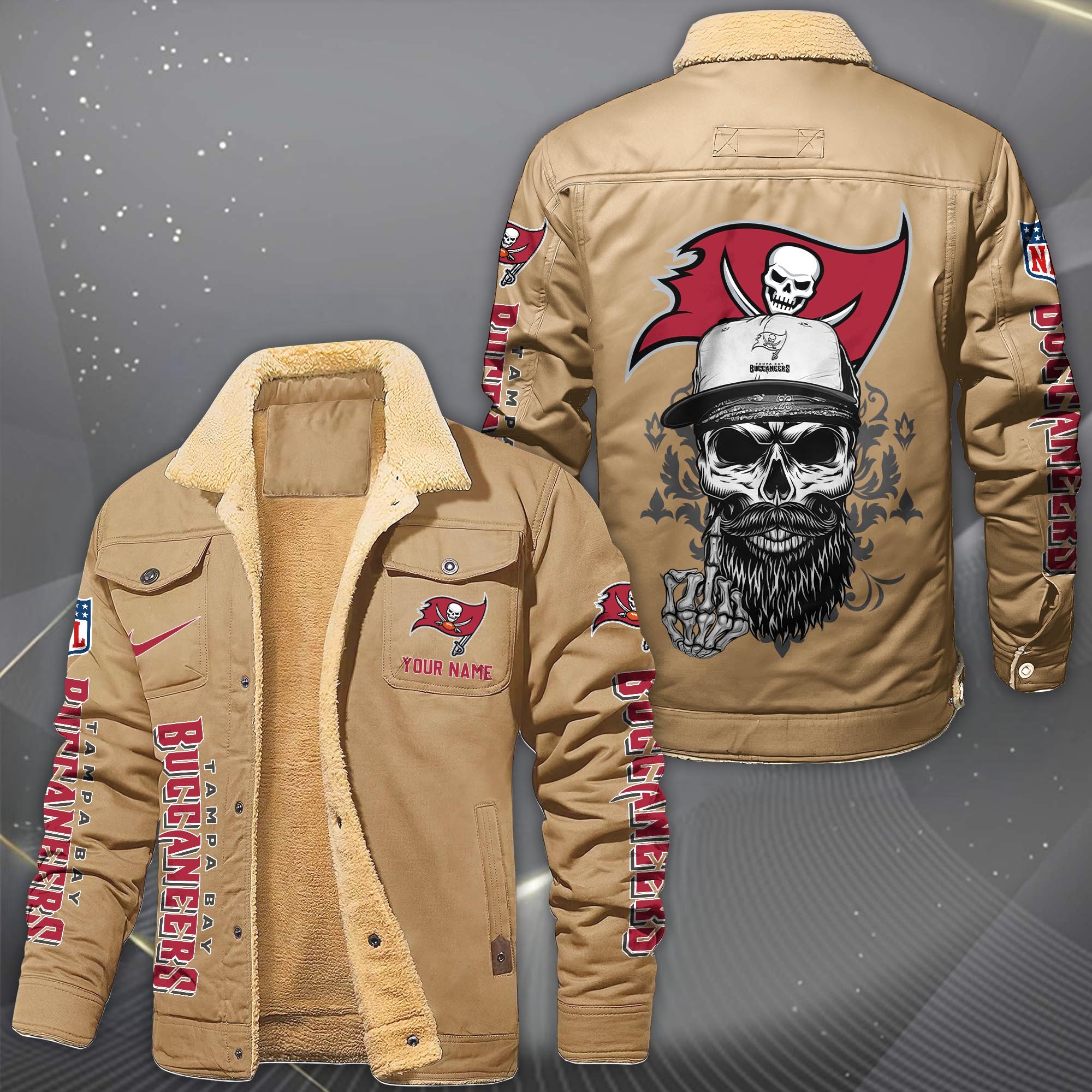 Alternative view of Tampa Bay Buccaneers Fleece Lined Cargo Jacket Custom Your Name 2026 Version, Sport Fleece Jacket EHIVM-10033852N