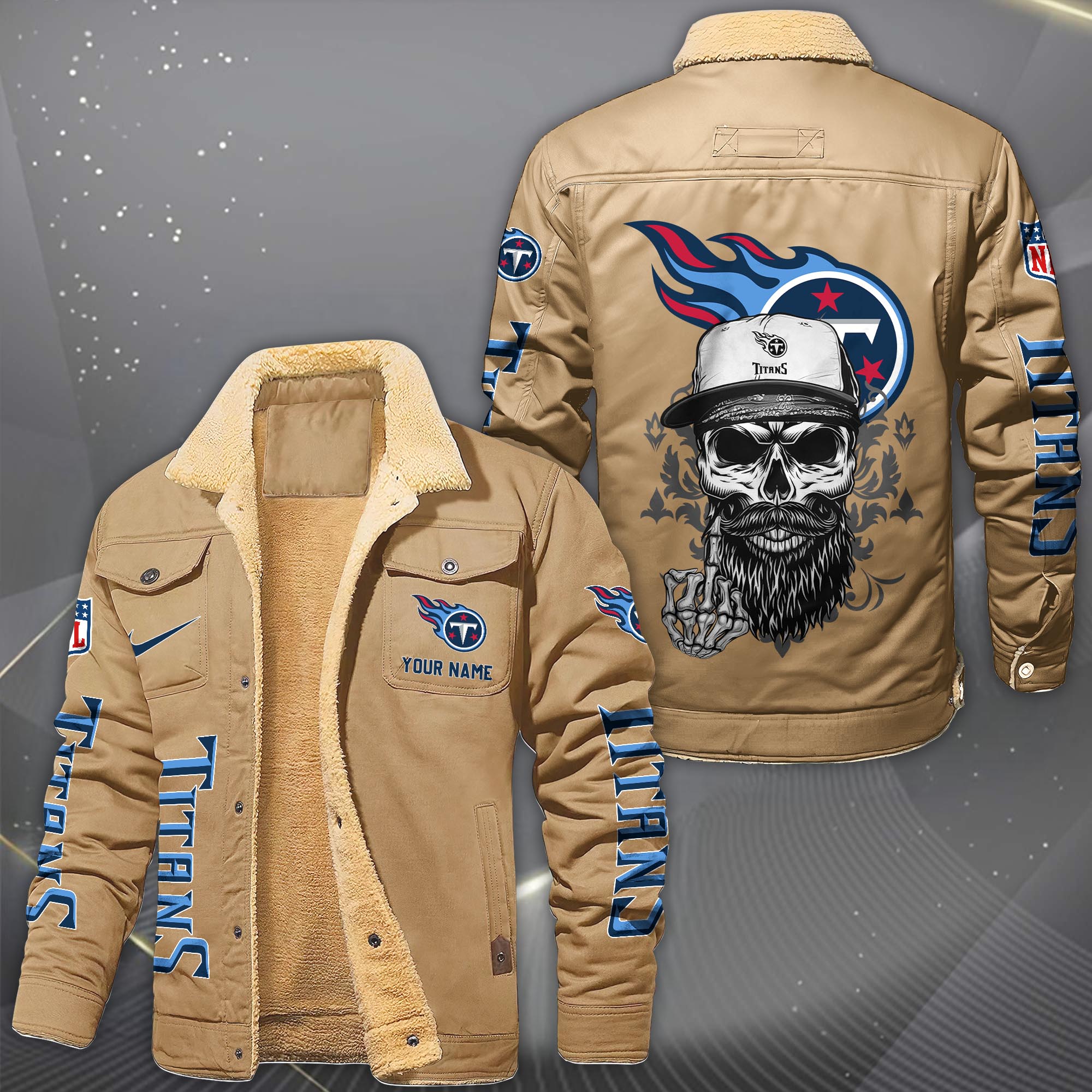 Alternative view of Tennessee Titans Fleece Lined Cargo Jacket Custom Your Name 2026 Version, Sport Fleece Jacket EHIVM-10033852N