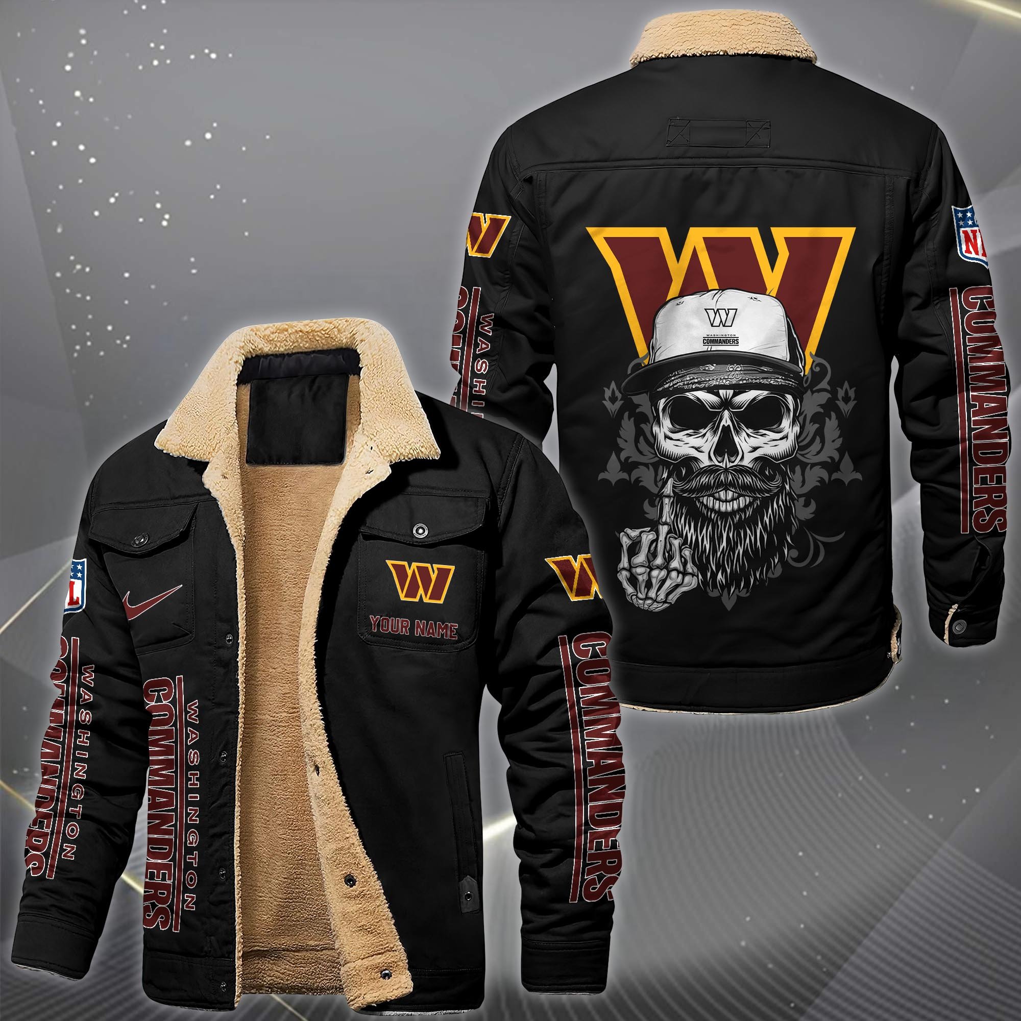 Washington Commanders Fleece Lined Cargo Jacket Custom Your Name 2026 Version, Sport Fleece Jacket EHIVM-10033852N