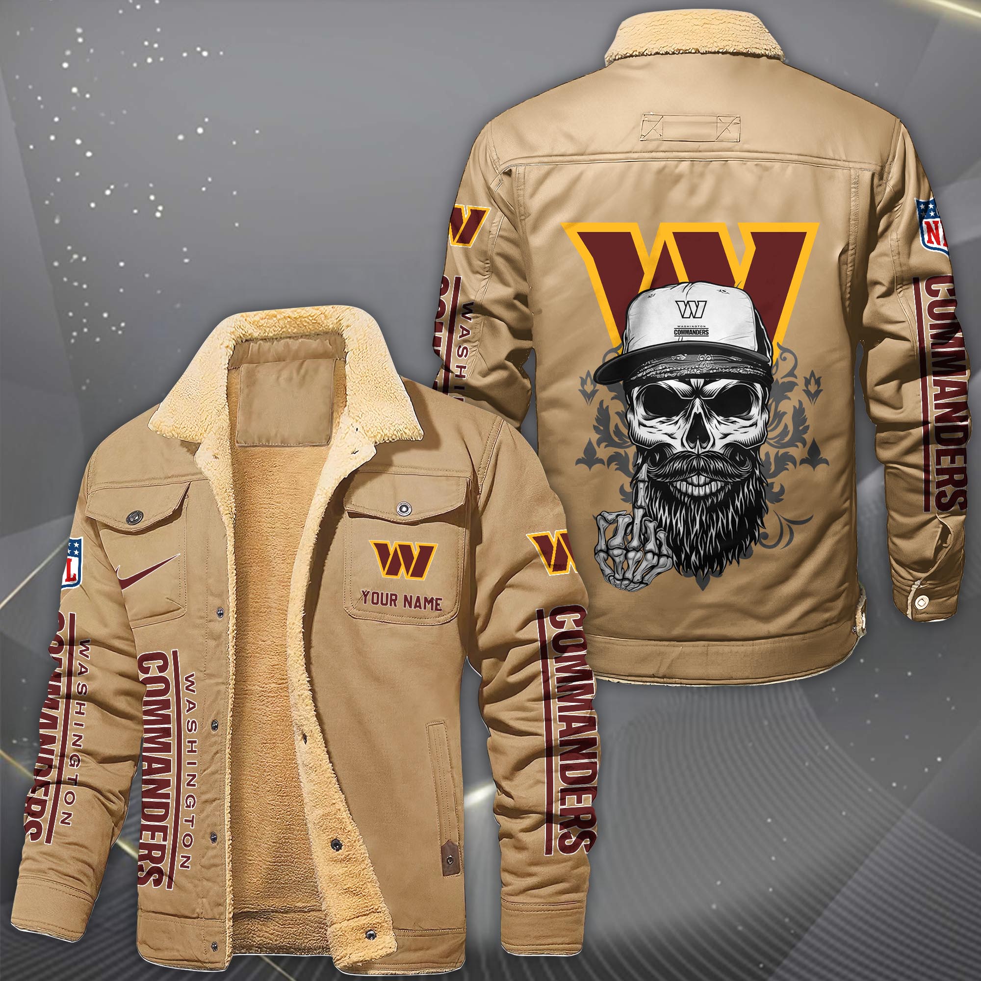 Alternative view of Washington Commanders Fleece Lined Cargo Jacket Custom Your Name 2026 Version, Sport Fleece Jacket EHIVM-10033852N