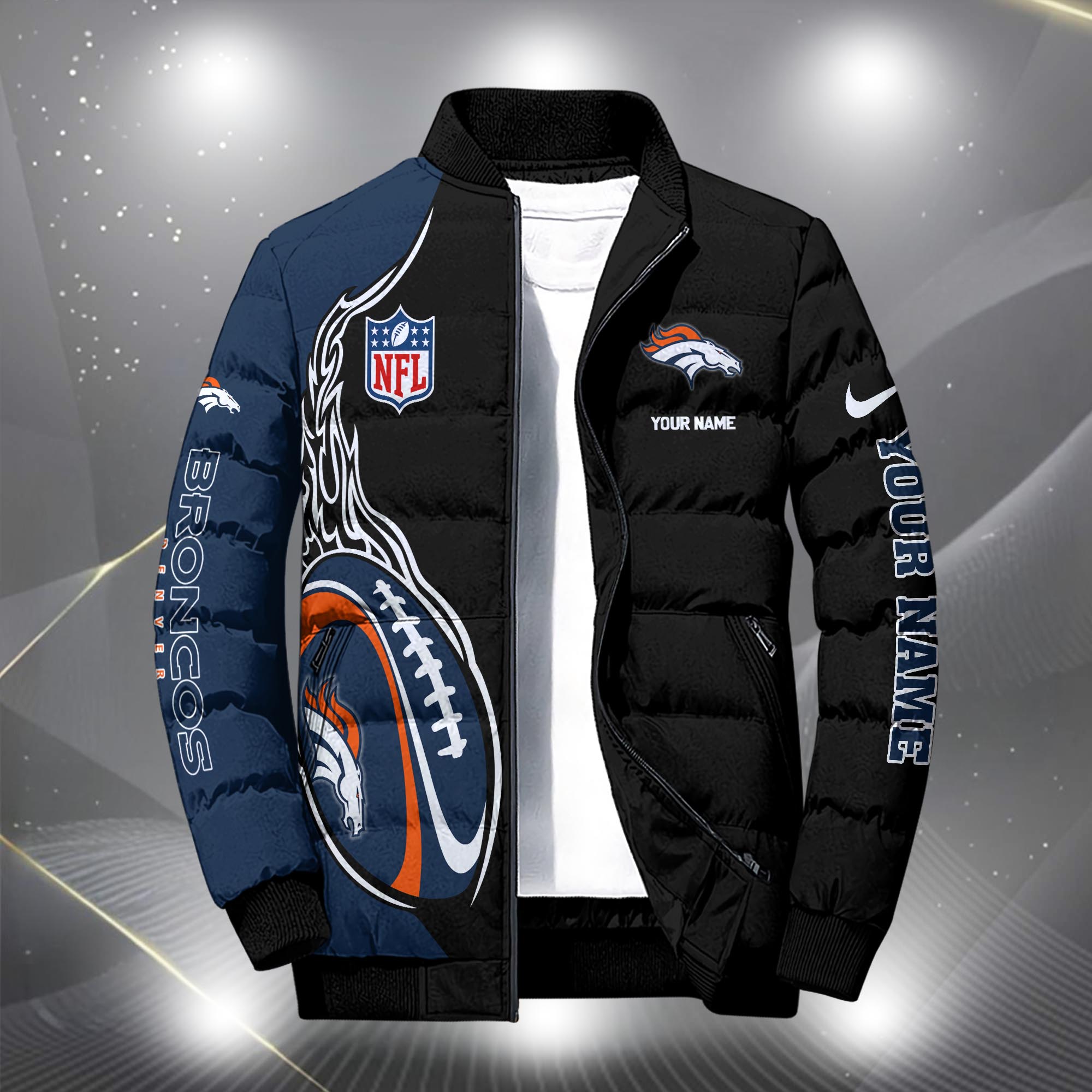 Alternative view of Denver Broncos Puffer Jacket Custom Your Name, Sport Jacket, FootBall Fan Gifts EHIVM-09303724N