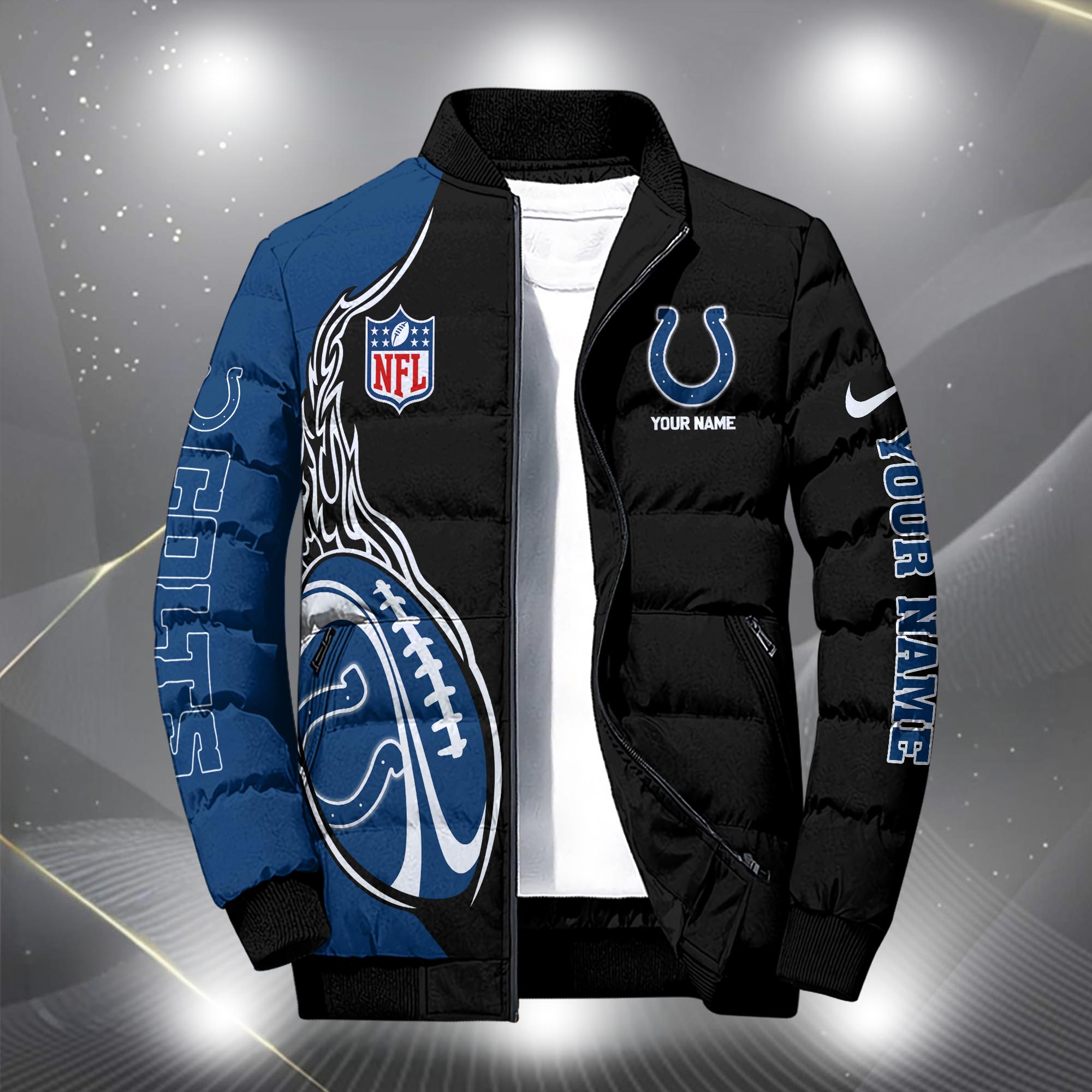 Alternative view of Indianapolis Colts Puffer Jacket Custom Your Name, Sport Jacket, FootBall Fan Gifts EHIVM-09303724N