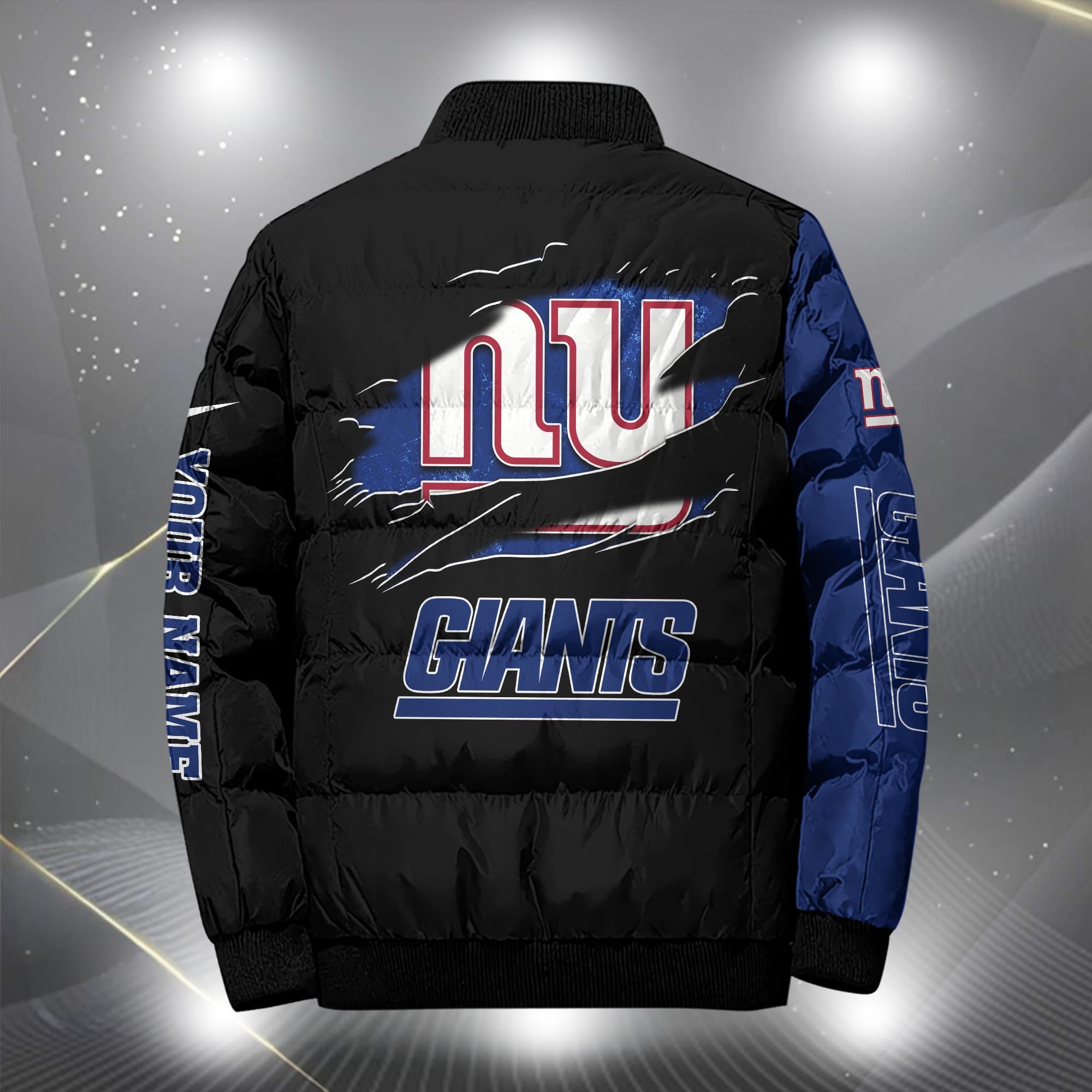 Alternative view of New York Giants Puffer Jacket Custom Your Name, Sport Jacket, FootBall Fan Gifts EHIVM-09303724N