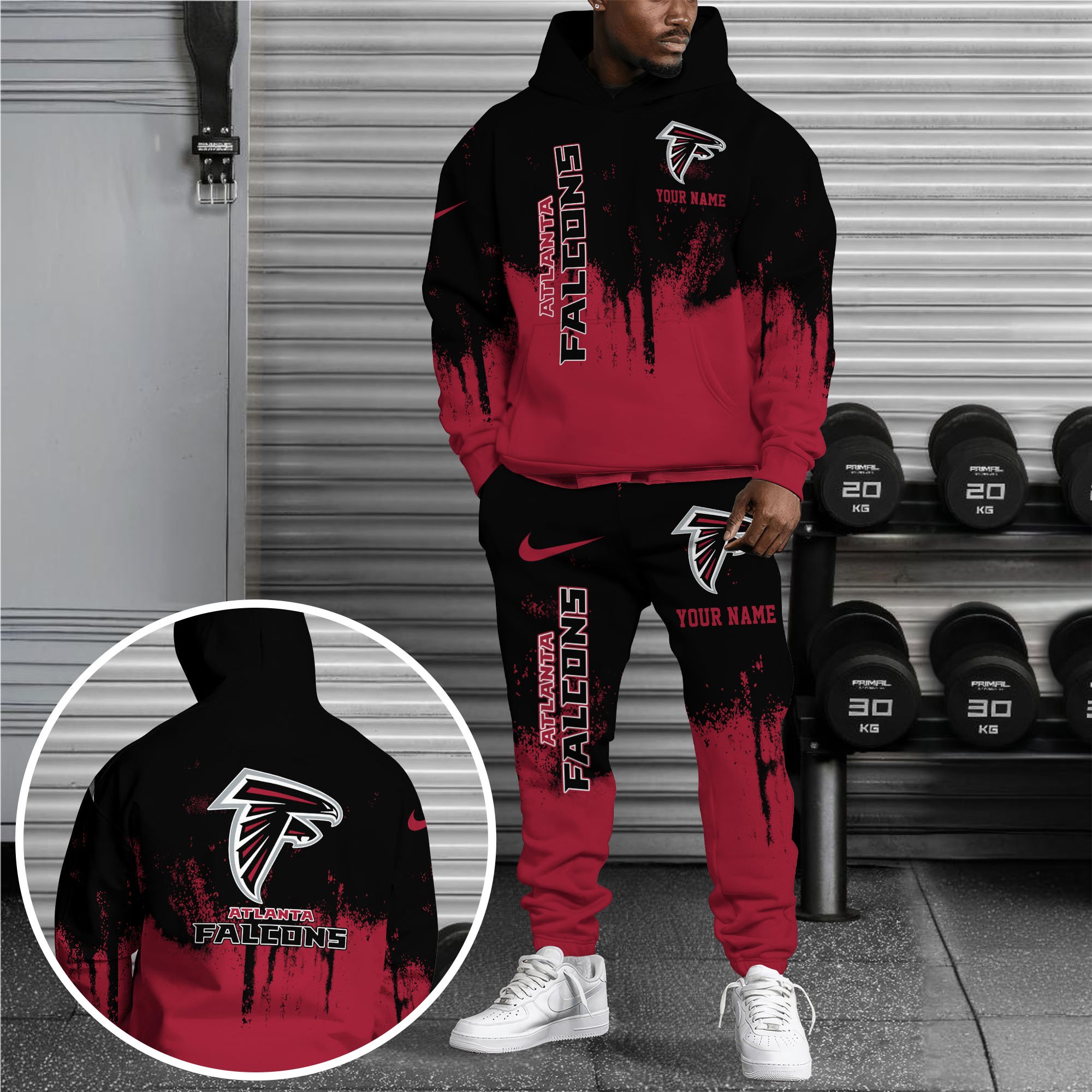 Atlanta Falcons Combo Hoodie And Sweatpants Custom Name, Gift For Sport EHIVM-62881N