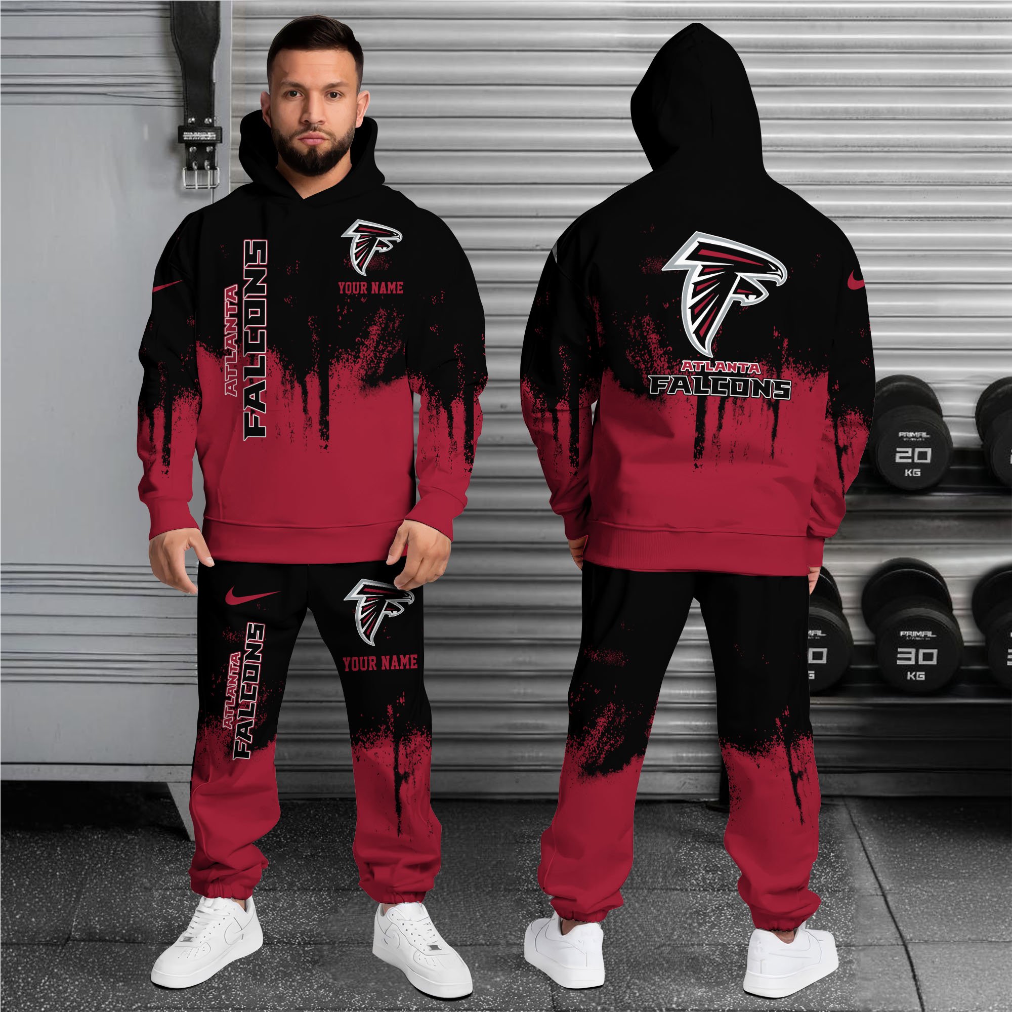 Alternative view of Atlanta Falcons Combo Hoodie And Sweatpants Custom Name, Gift For Sport EHIVM-62881N