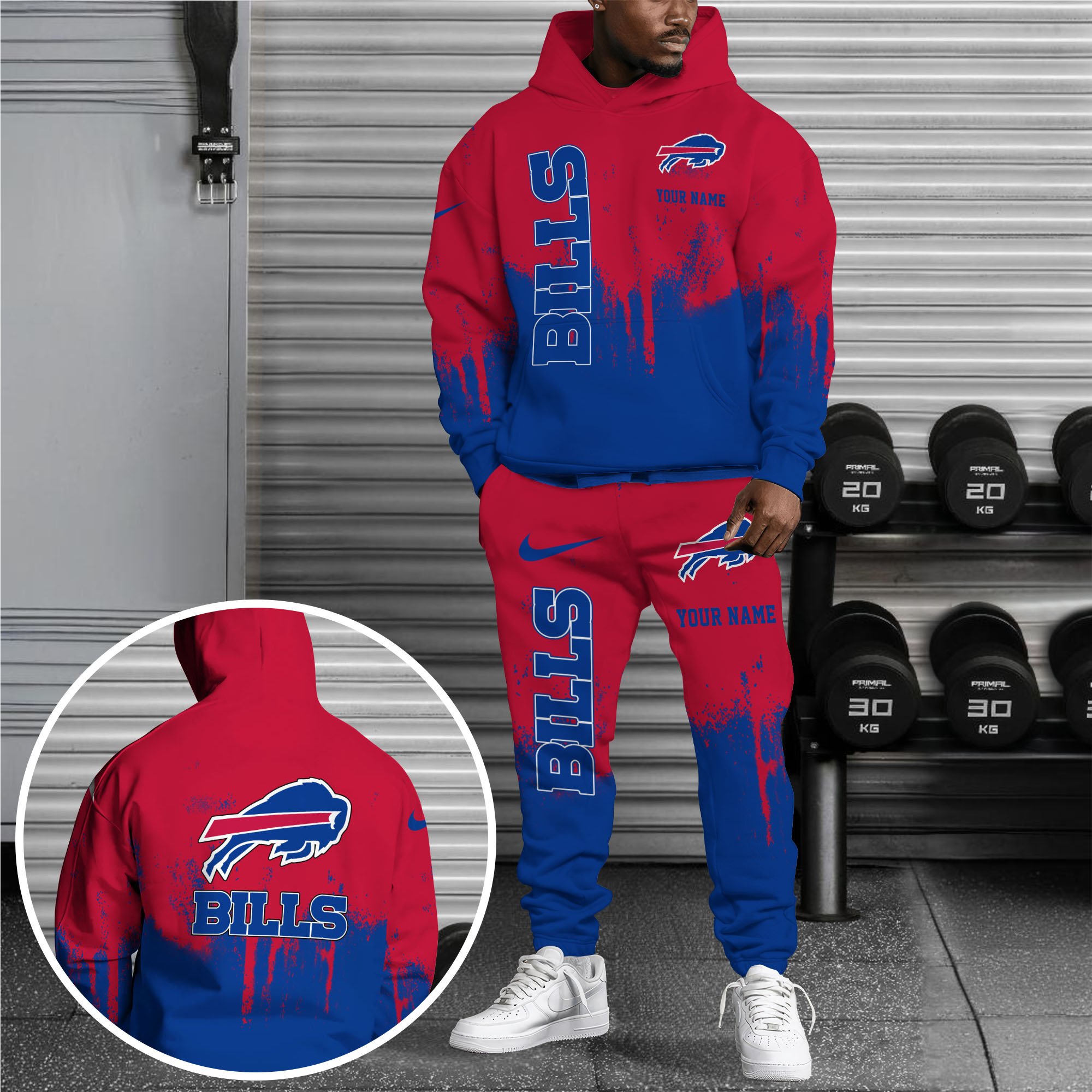 Buffalo Bills Combo Hoodie And Sweatpants Custom Name, Gift For Sport EHIVM-62881N