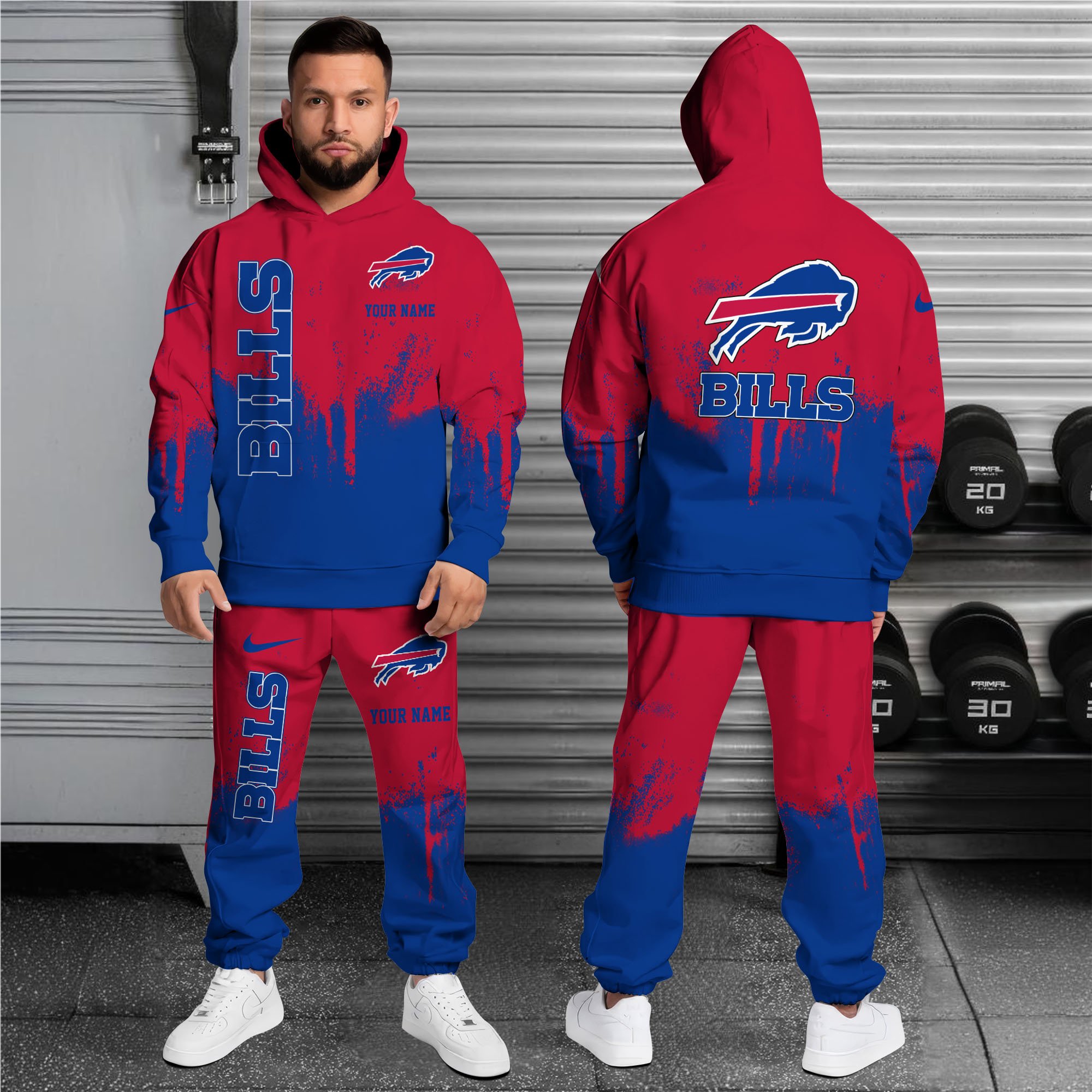 Alternative view of Buffalo Bills Combo Hoodie And Sweatpants Custom Name, Gift For Sport EHIVM-62881N