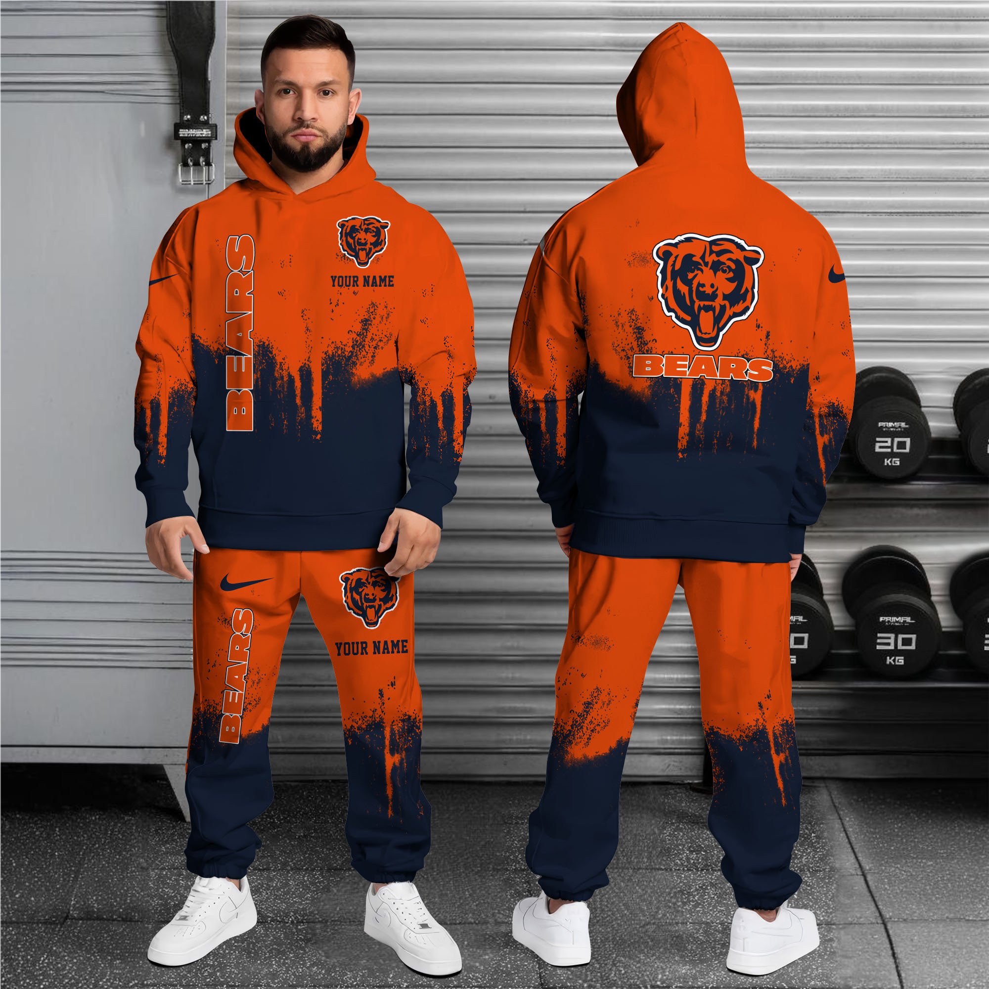 Alternative view of Chicago Bears Combo Hoodie And Sweatpants Custom Name, Gift For Sport EHIVM-62881N