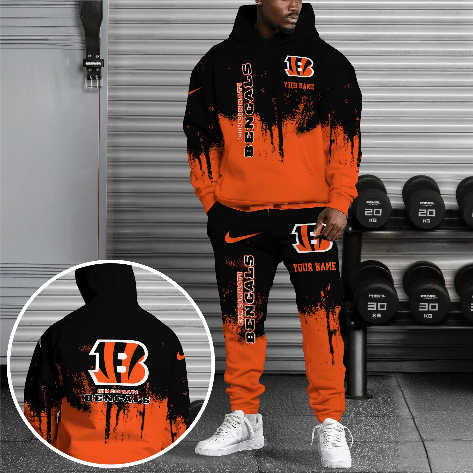 Cincinnati Bengals Combo Hoodie And Sweatpants Custom Name, Gift For Sport EHIVM-62881N