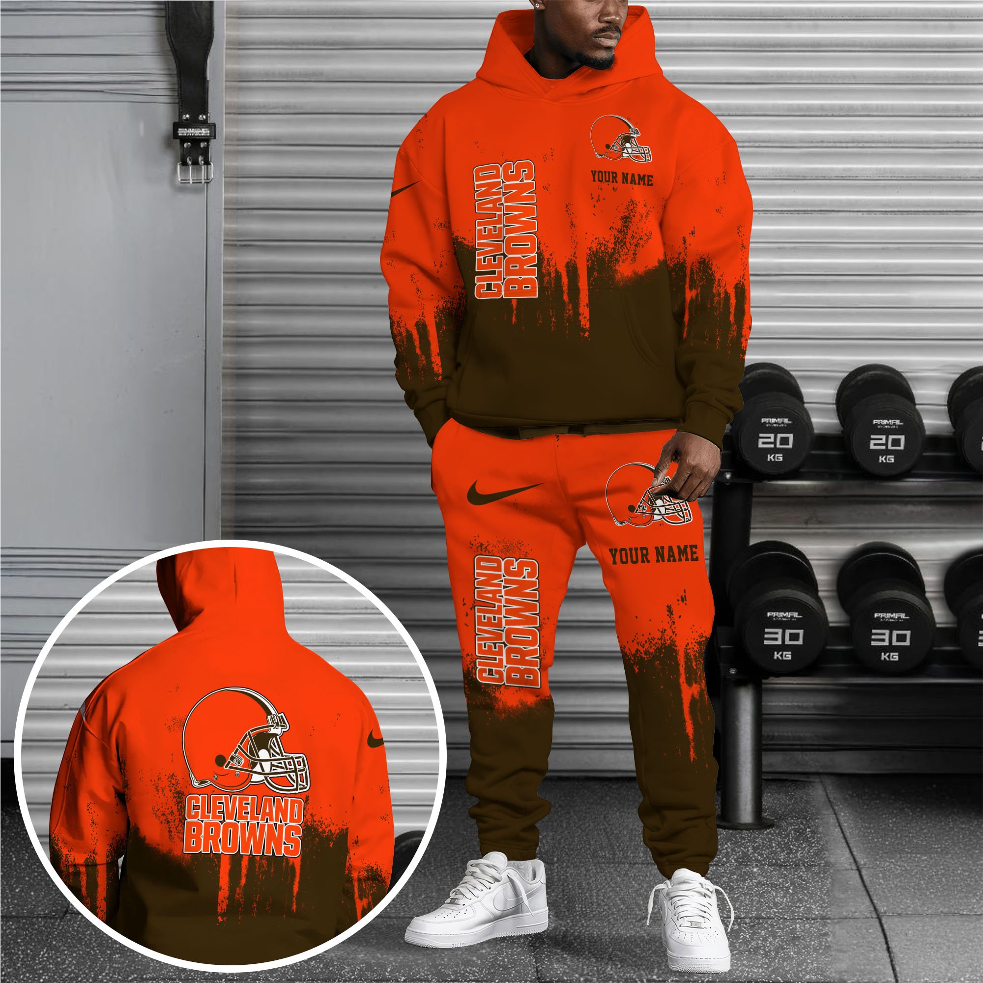 Cleveland Browns Combo Hoodie And Sweatpants Custom Name, Gift For Sport EHIVM-62881N