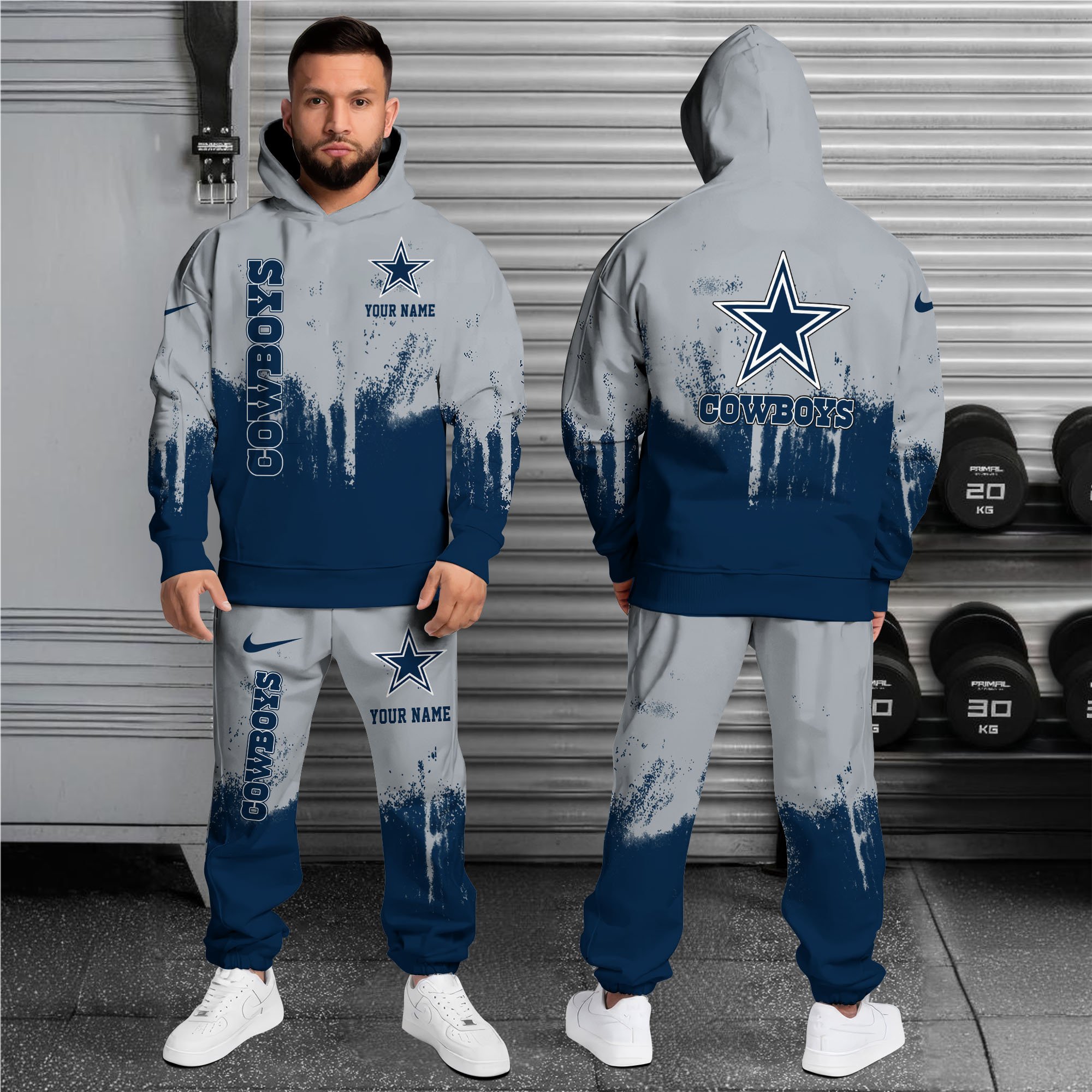 Alternative view of Dallas Cowboys Combo Hoodie And Sweatpants Custom Name, Gift For Sport EHIVM-62881N