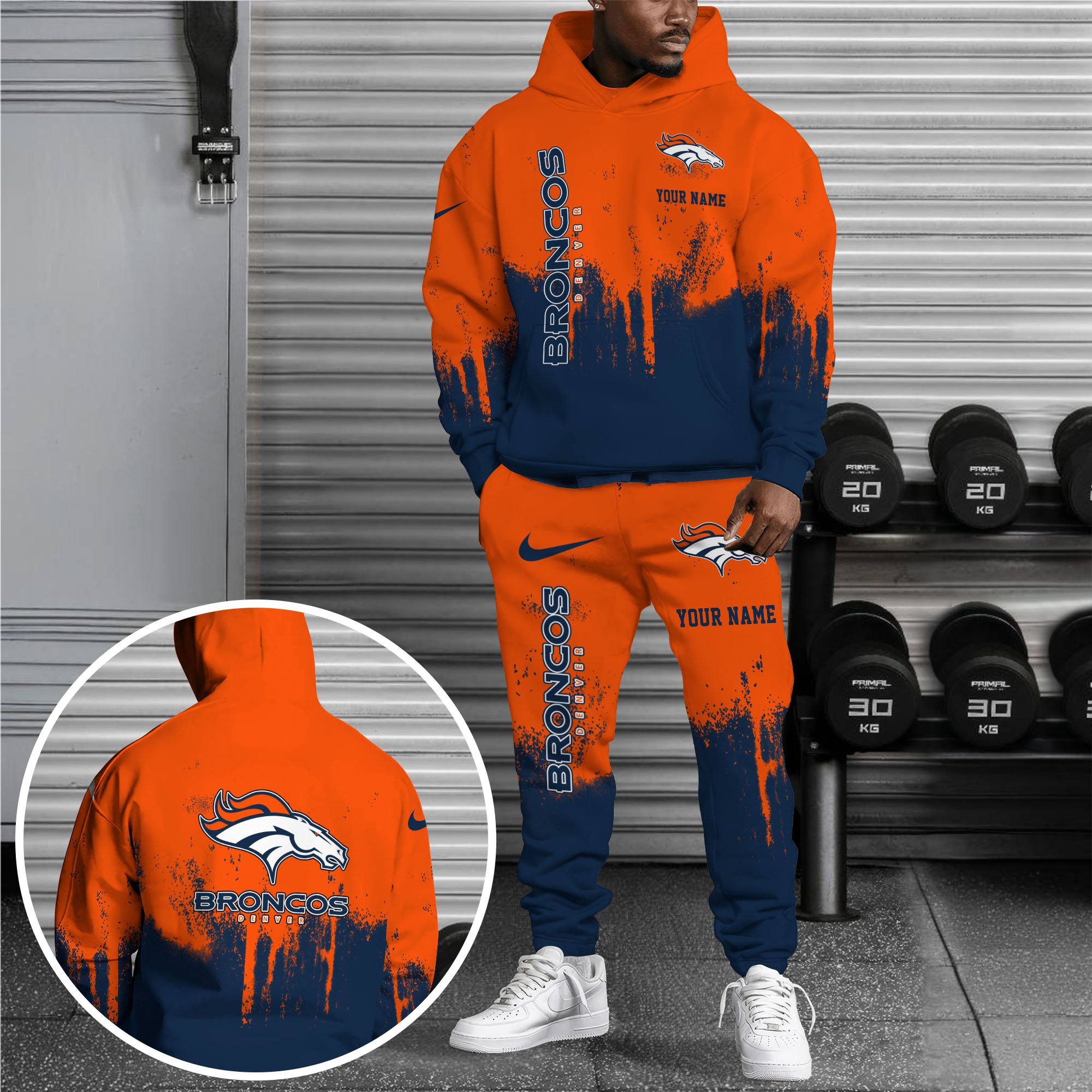 Denver Broncos Combo Hoodie And Sweatpants Custom Name, Gift For Sport EHIVM-62881N