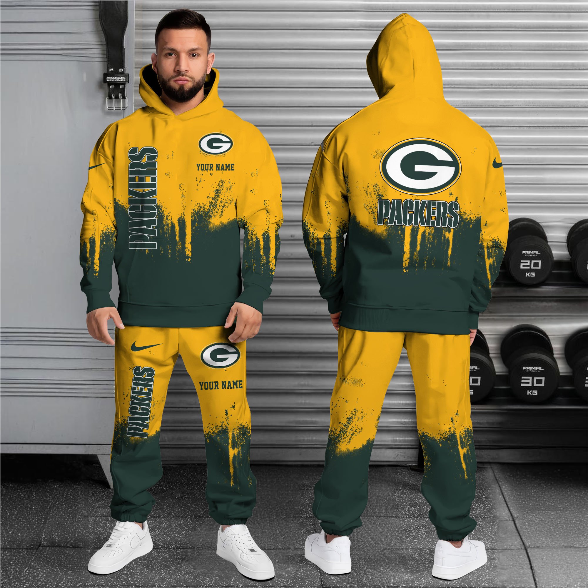 Alternative view of Green Bay Packers Combo Hoodie And Sweatpants Custom Name, Gift For Sport EHIVM-62881N