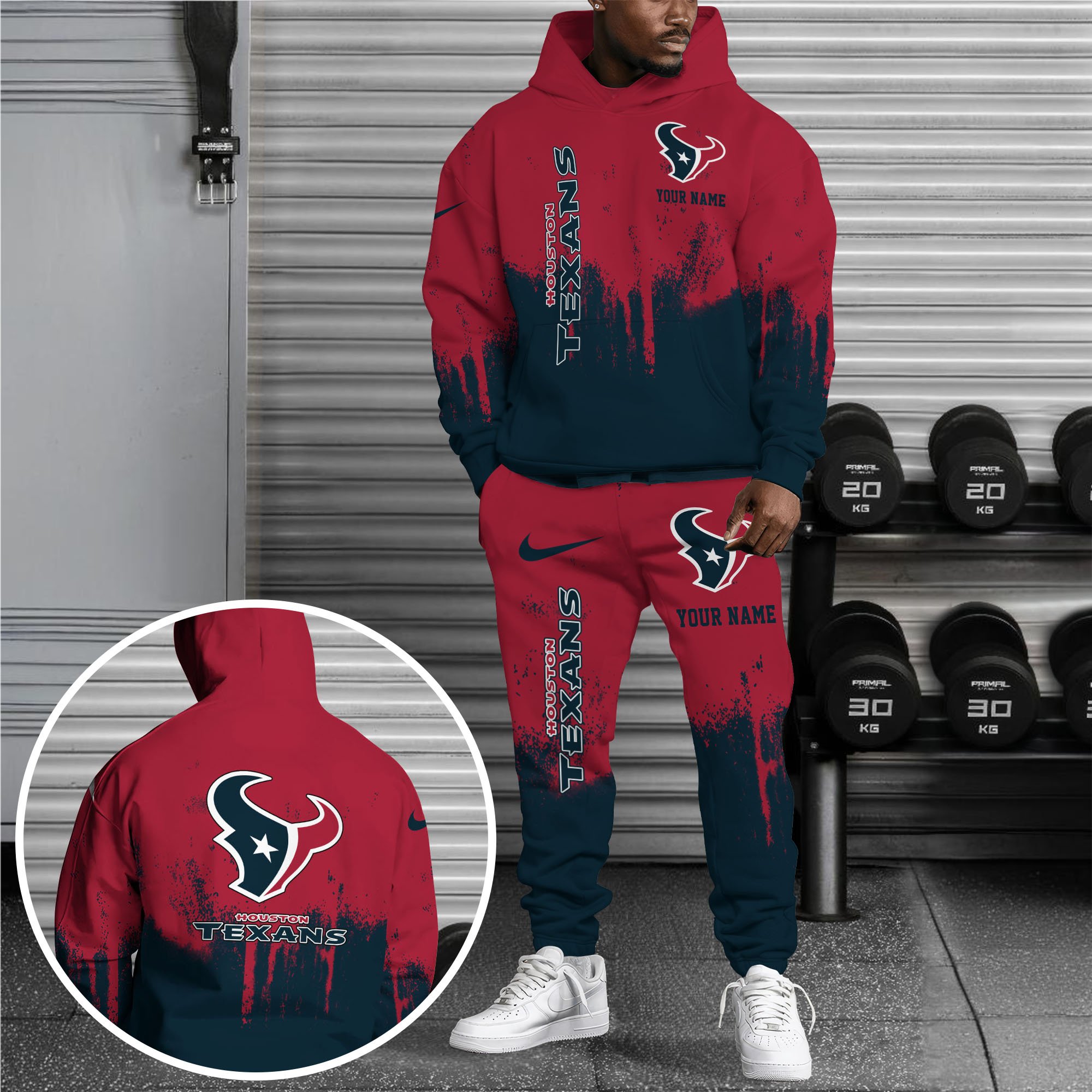 Houston Texans Combo Hoodie And Sweatpants Custom Name, Gift For Sport EHIVM-62881N