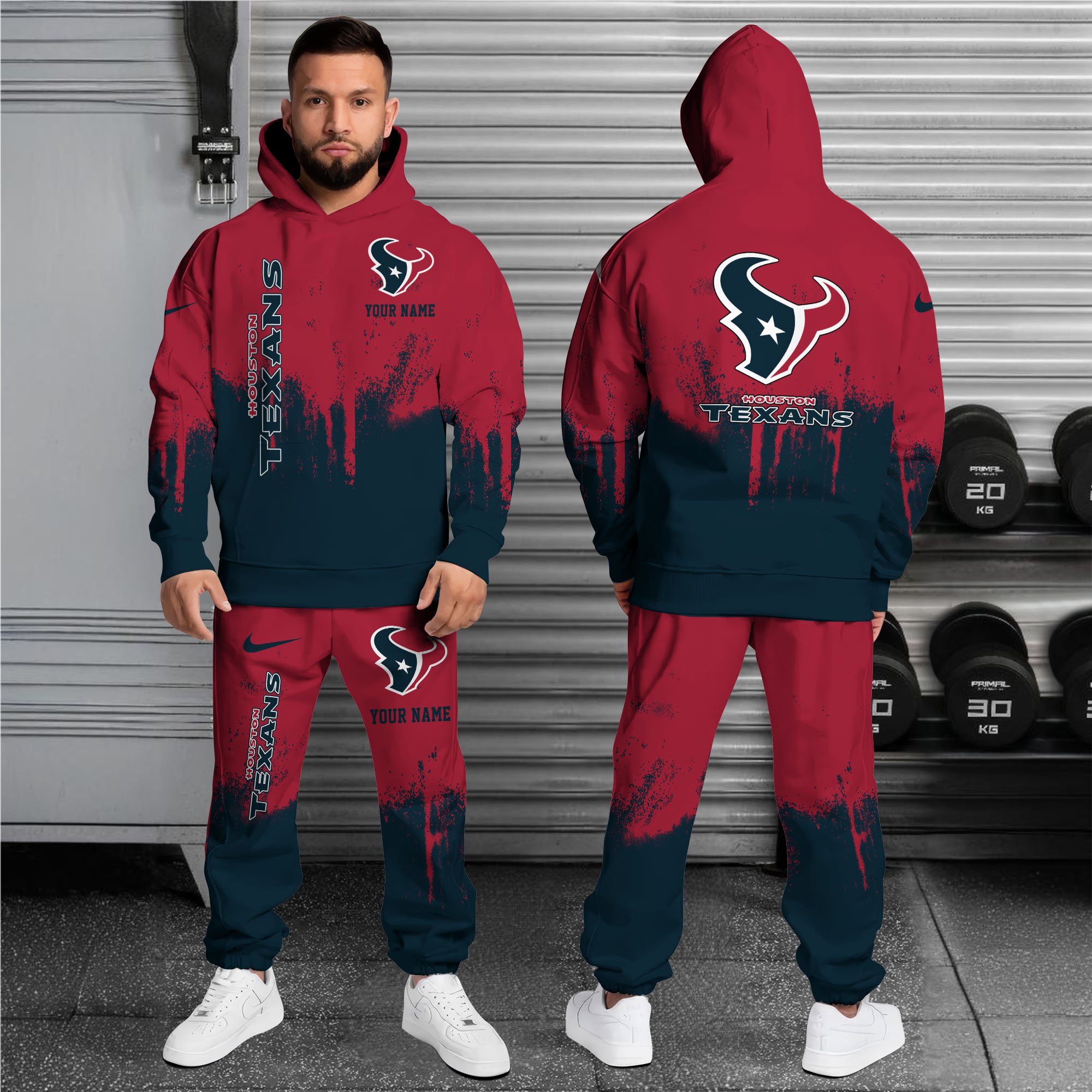 Alternative view of Houston Texans Combo Hoodie And Sweatpants Custom Name, Gift For Sport EHIVM-62881N