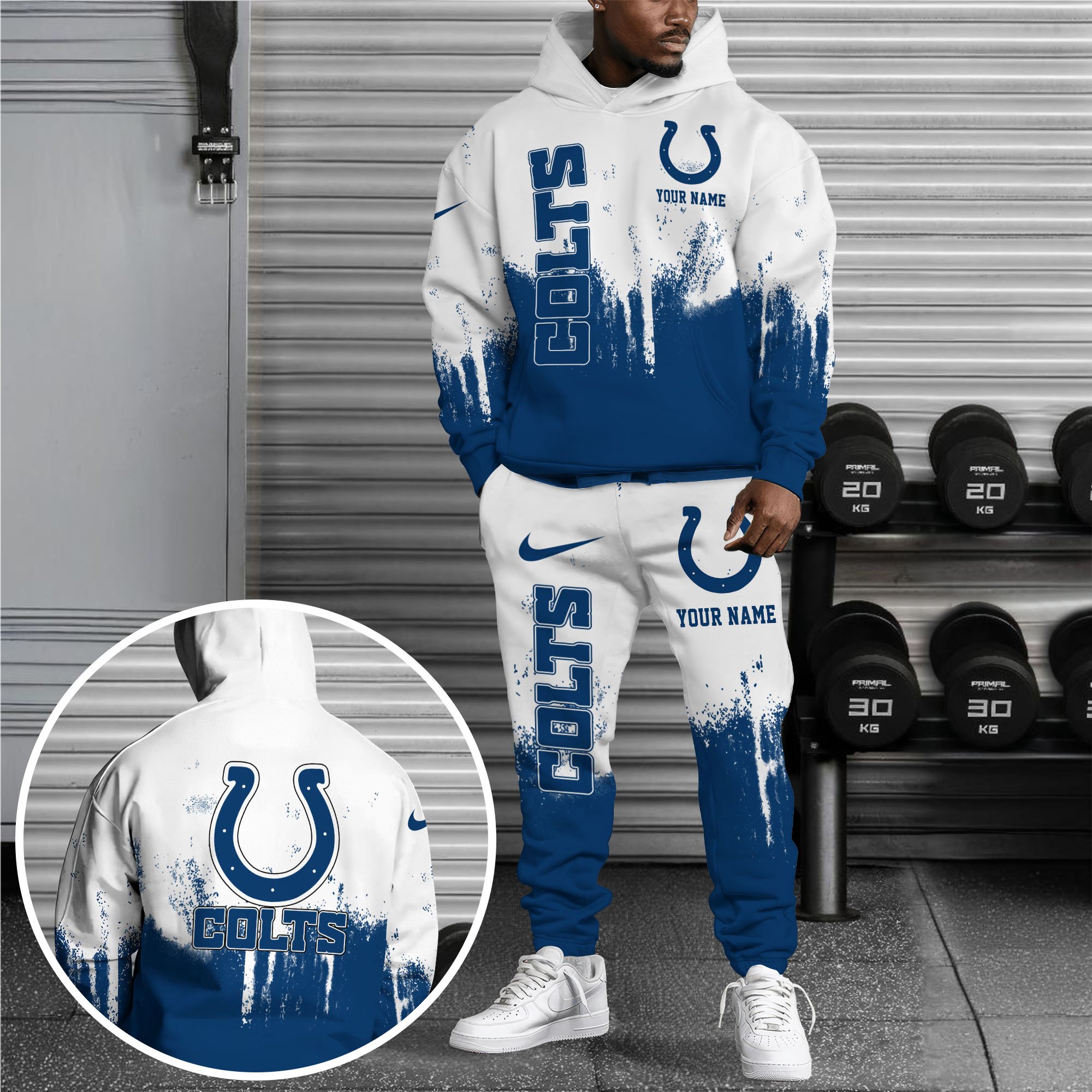 Indianapolis Colts Combo Hoodie And Sweatpants Custom Name, Gift For Sport EHIVM-62881N