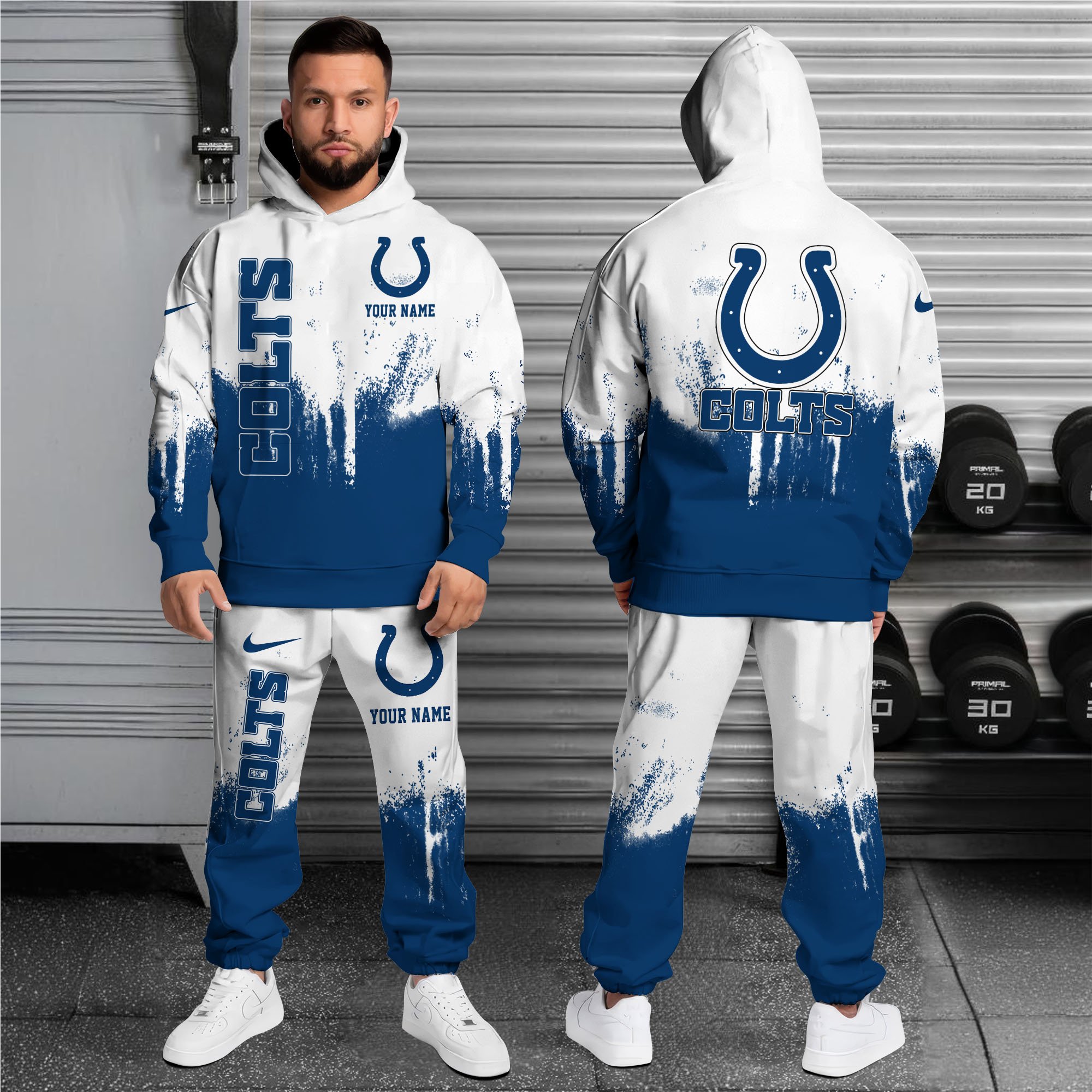 Alternative view of Indianapolis Colts Combo Hoodie And Sweatpants Custom Name, Gift For Sport EHIVM-62881N