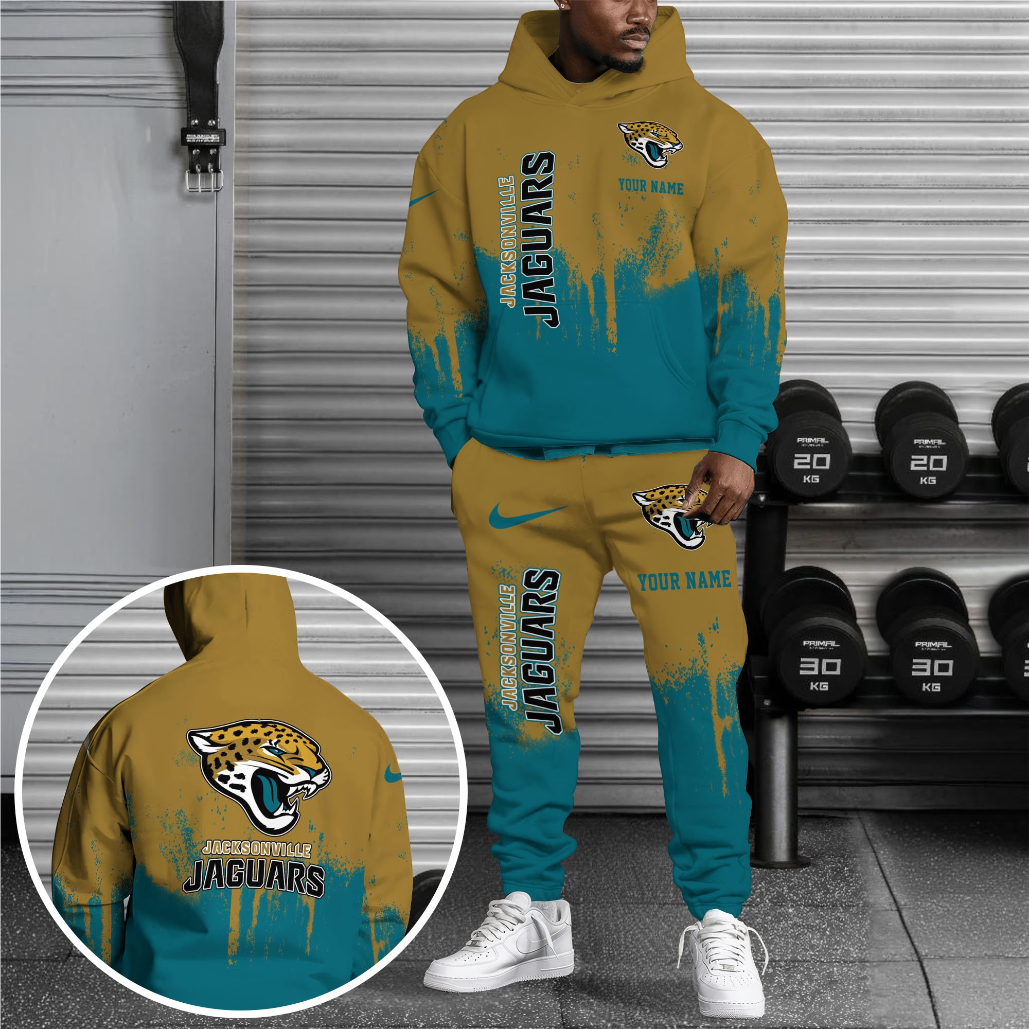 Jacksonville Jaguars Combo Hoodie And Sweatpants Custom Name, Gift For Sport EHIVM-62881N
